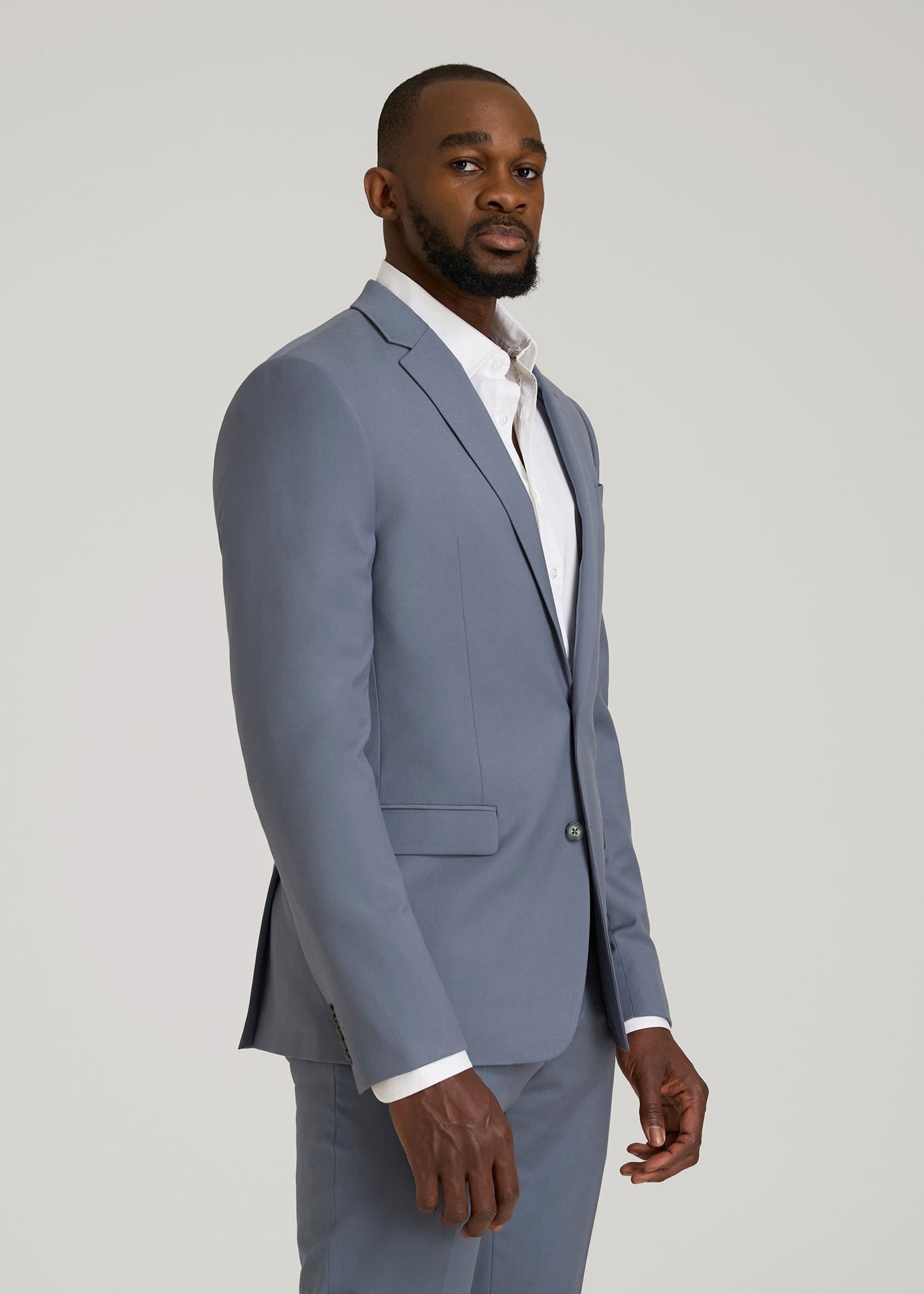 American Tall Men Suit Jacket for Tall Men in Blue Slate