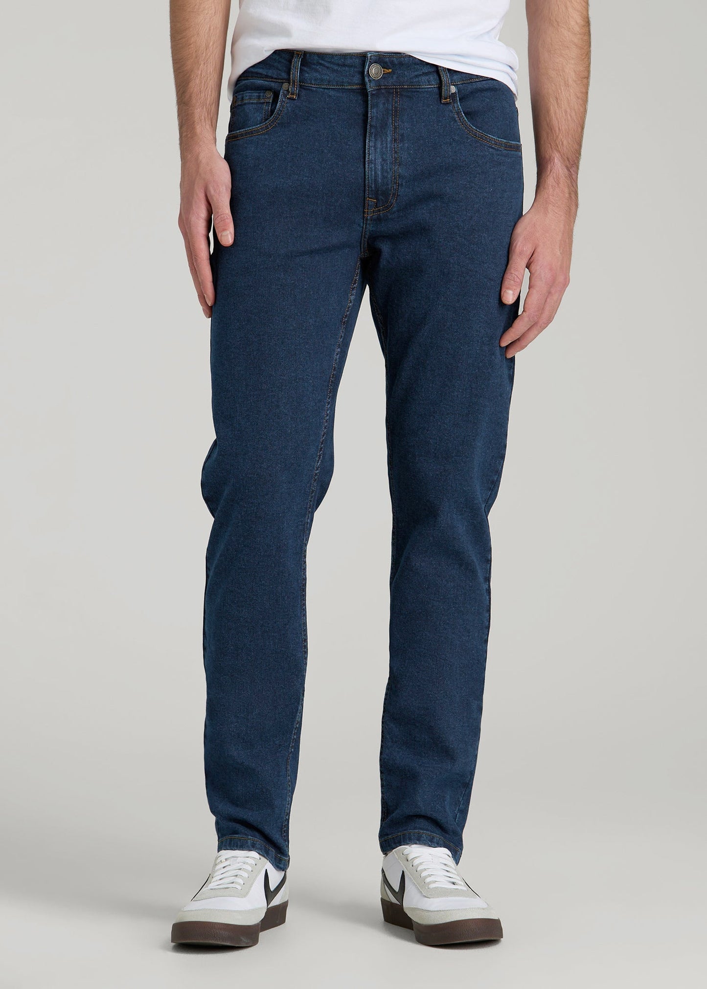 American Tall Men A.T. Basics Men's Carman Tapered fit Jeans for Tall Men in Charged Blue