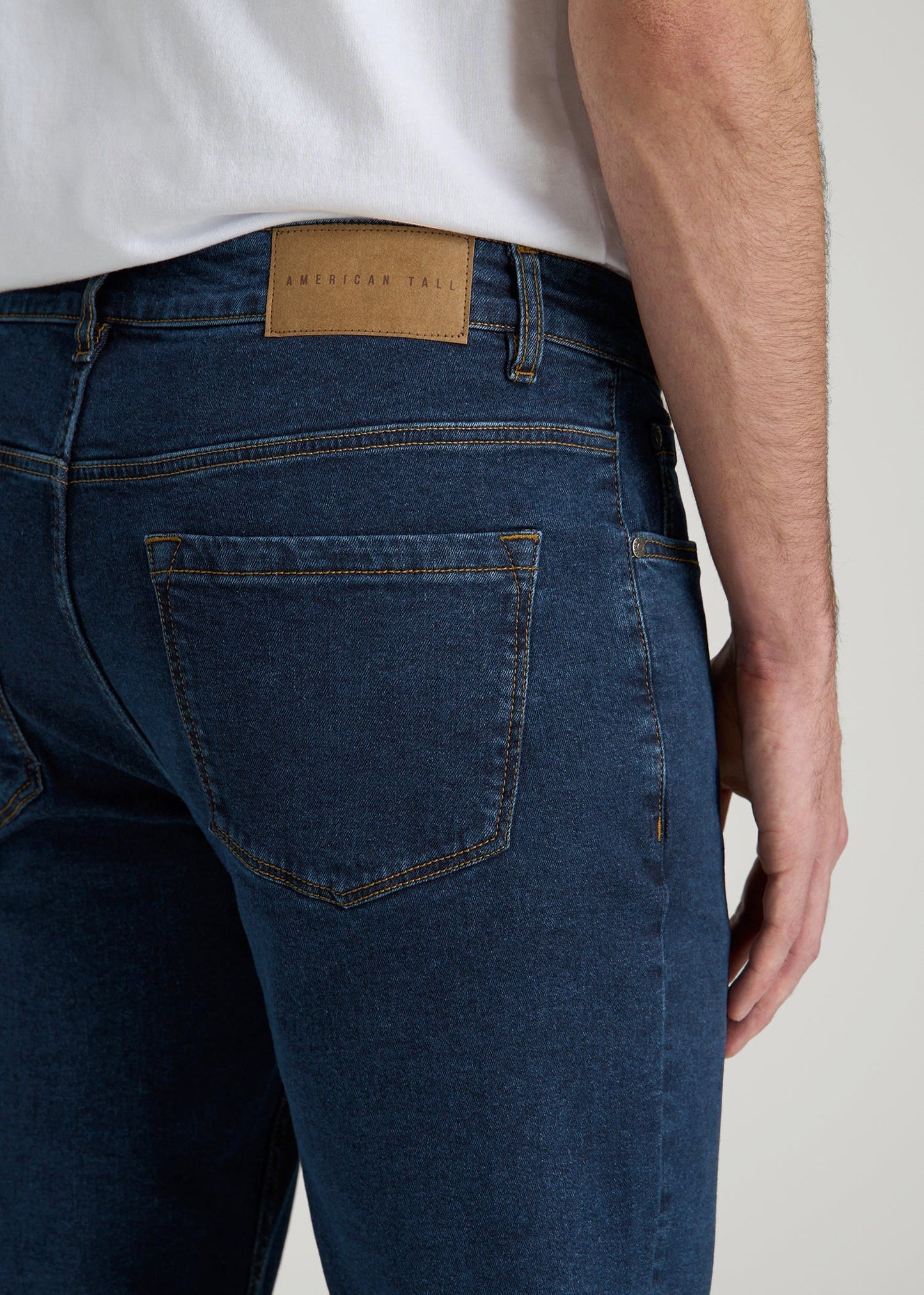 American Tall Men A.T. Basics Men's Carman Tapered fit Jeans for Tall Men in Charged Blue