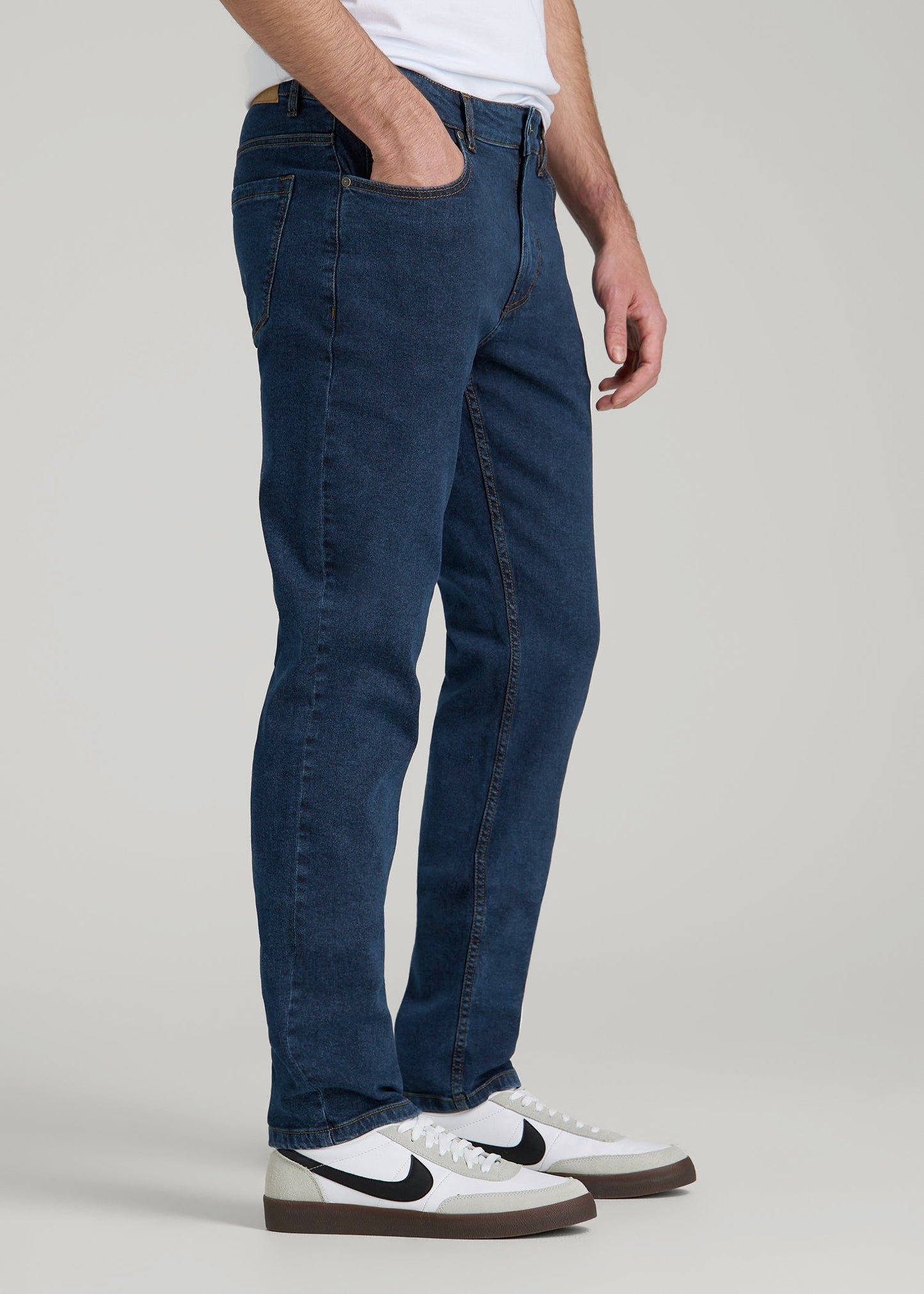 American Tall Men A.T. Basics Men's Carman Tapered fit Jeans for Tall Men in Charged Blue