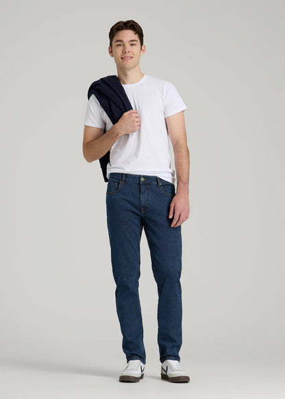 American Tall Men A.T. Basics Men's Carman Tapered fit Jeans for Tall Men in Charged Blue