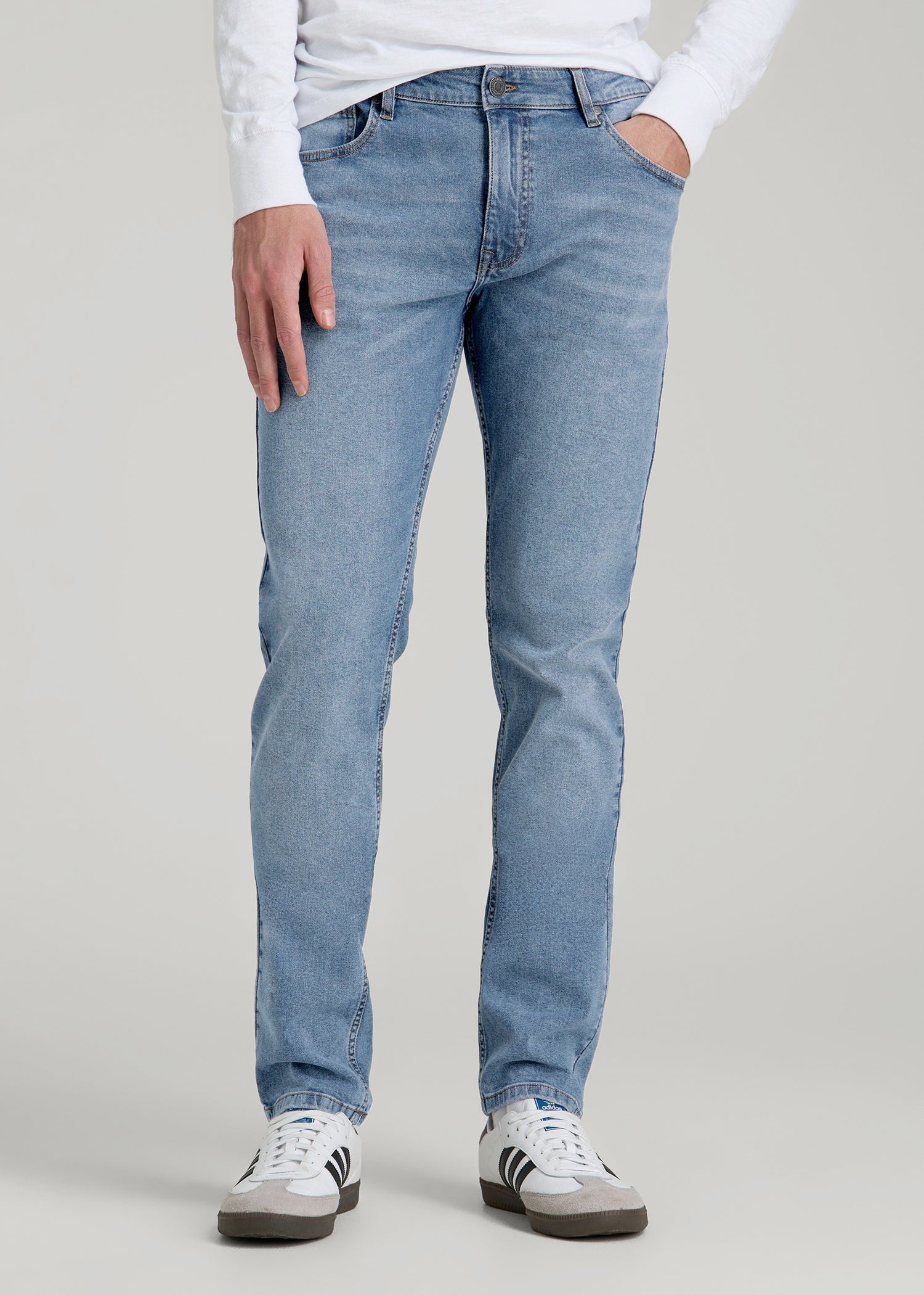 American Tall Men A.T. Basics Men's Carman Tapered fit Jeans for Tall Men in Tufts Blue