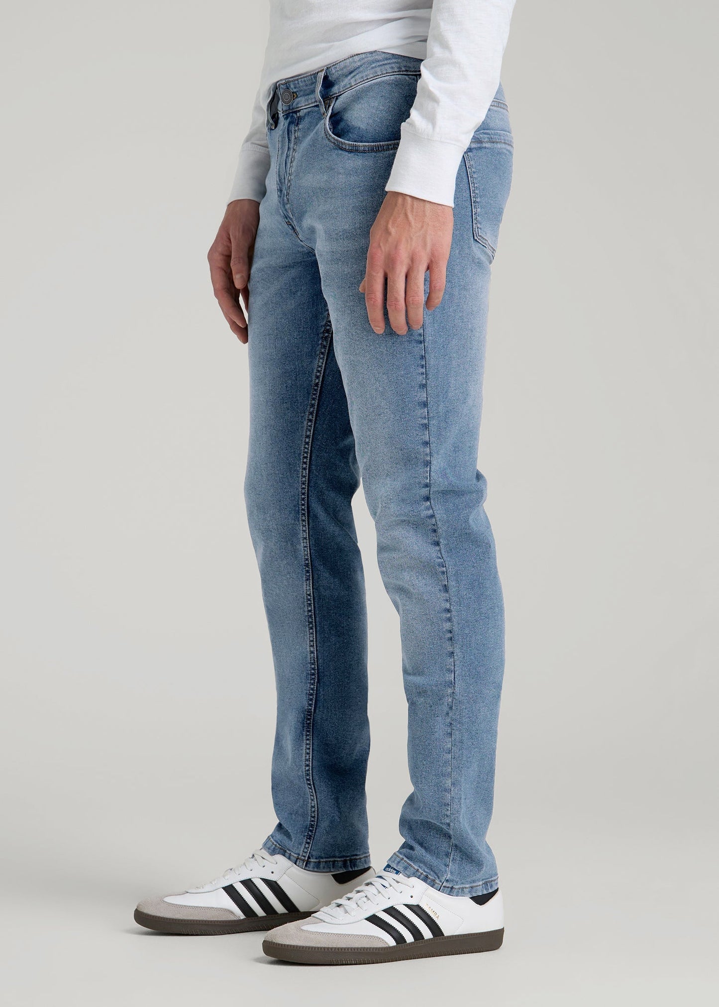 American Tall Men A.T. Basics Men's Carman Tapered fit Jeans for Tall Men in Tufts Blue