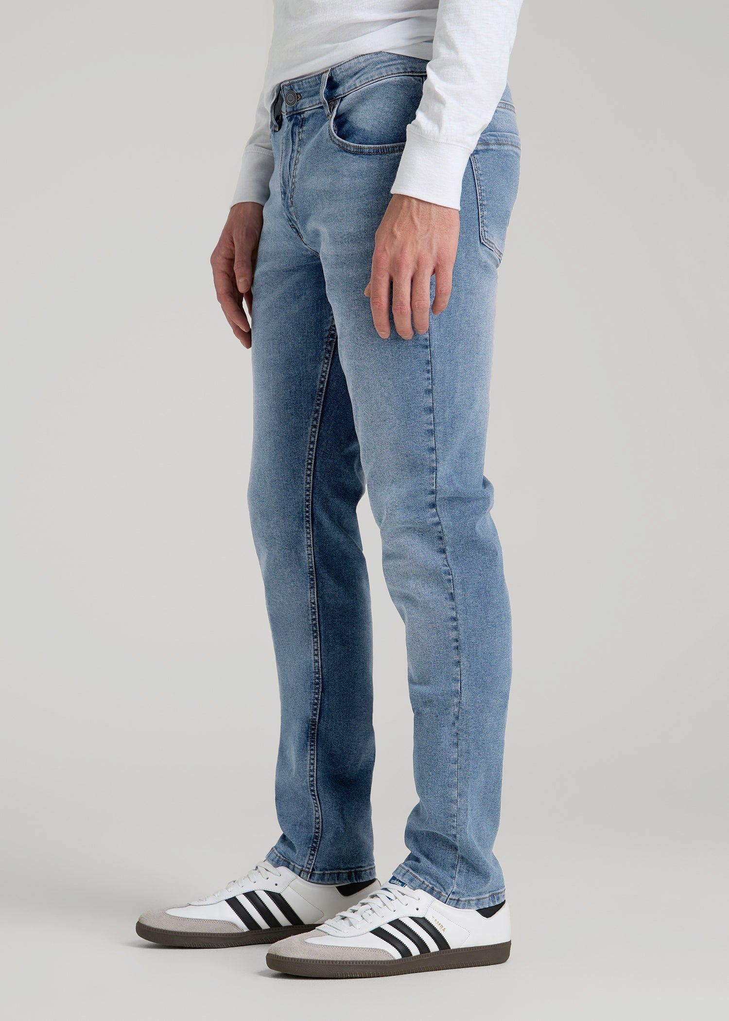 American Tall Men A.T. Basics Men's Carman Tapered fit Jeans for Tall Men in Tufts Blue