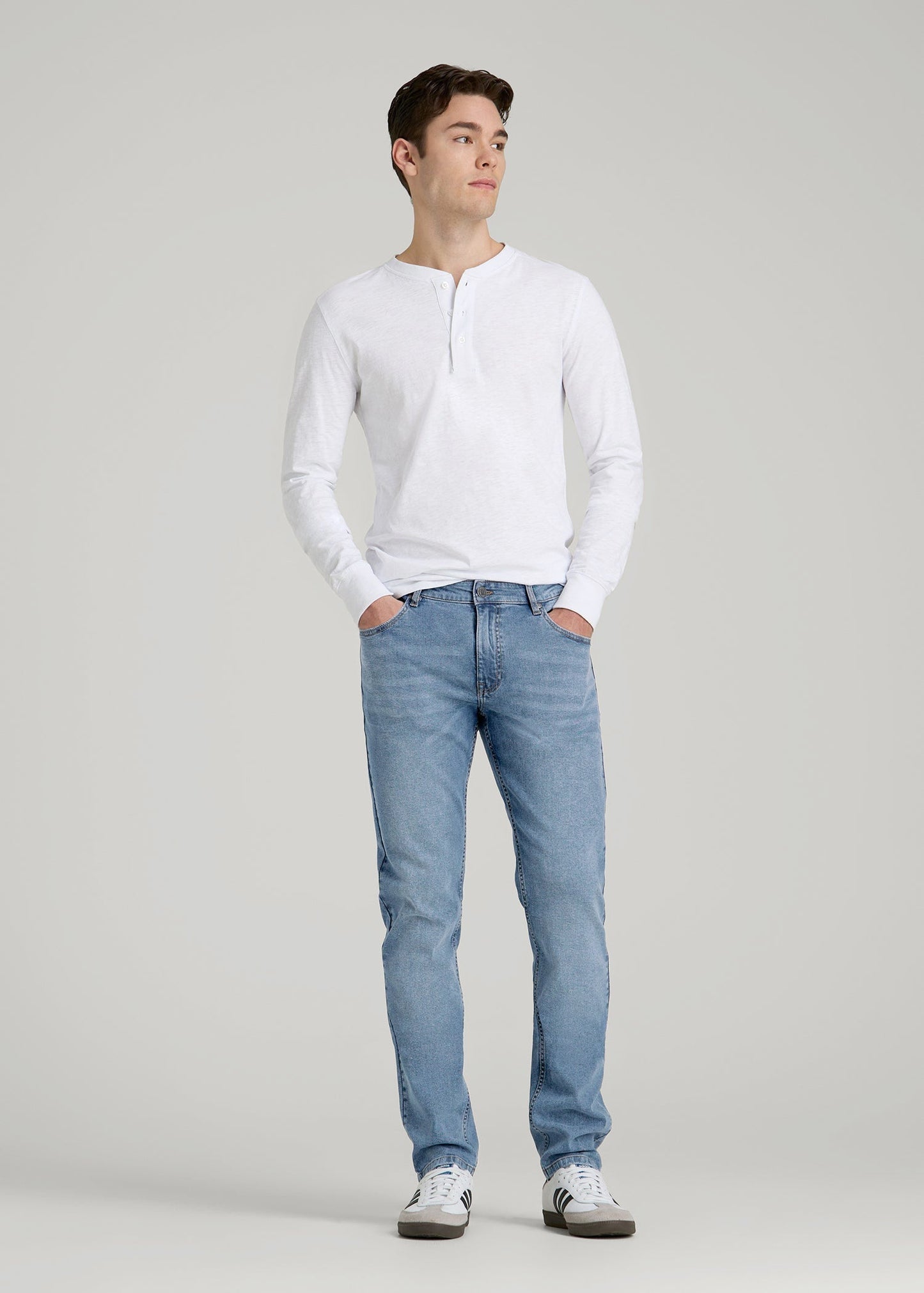 American Tall Men A.T. Basics Men's Carman Tapered fit Jeans for Tall Men in Tufts Blue
