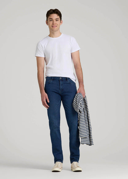 American Tall Men Dylan Slim Fit Jeans for Tall Men in Atlantic Blue