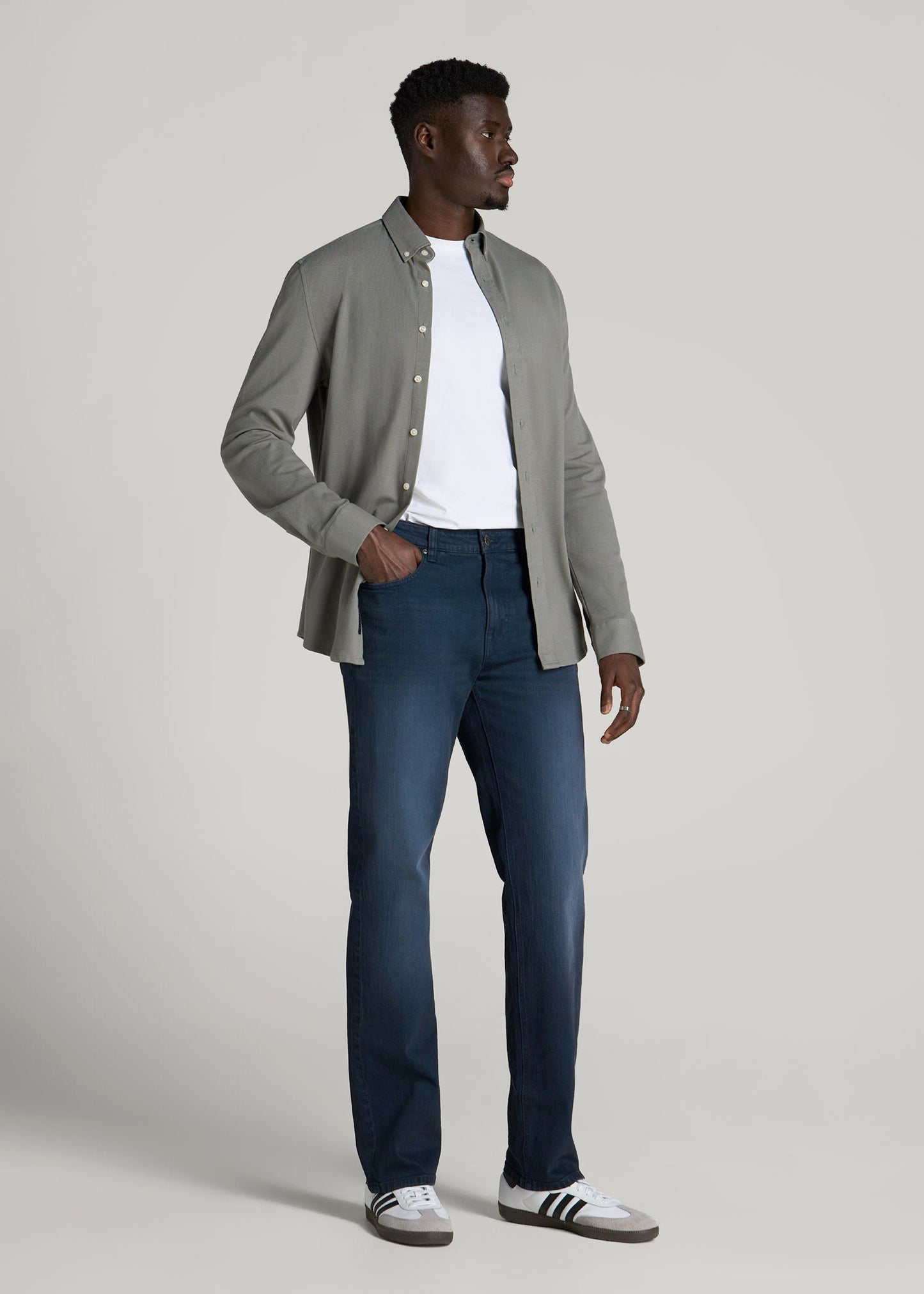 American Tall Men J1 STRAIGHT LEG Jeans for Tall Men in Faded Blue Black