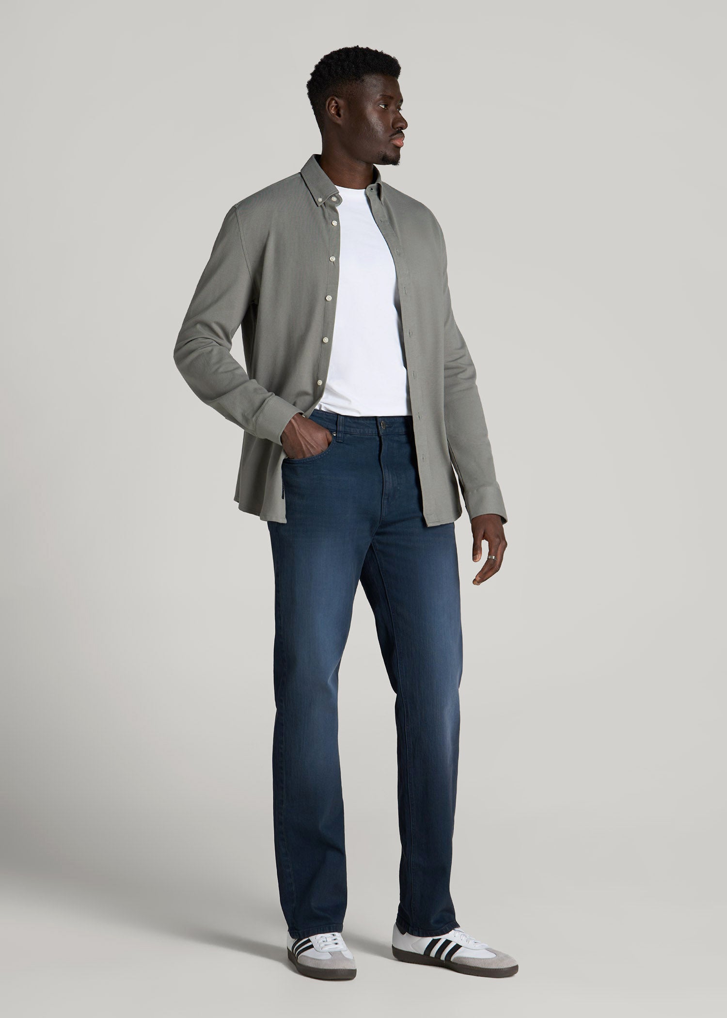 American Tall Men J1 STRAIGHT LEG Jeans for Tall Men in Faded Blue Black