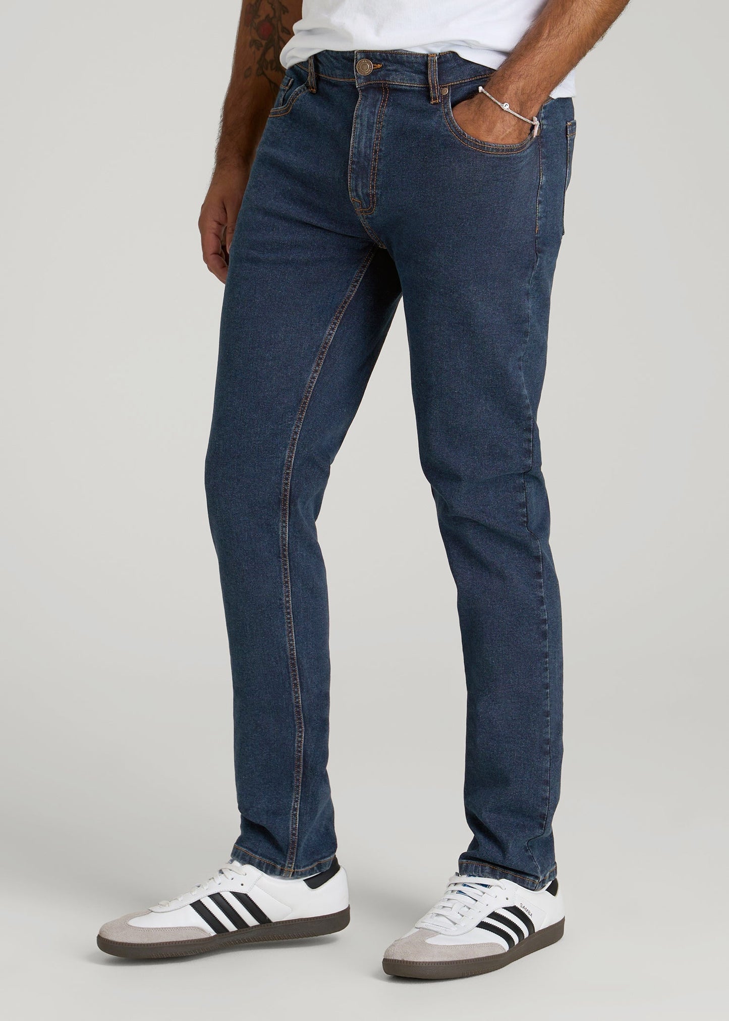 American Tall Men A.T. Basics Men's Dylan Slim Fit Jeans for Tall Men in Charged Blue