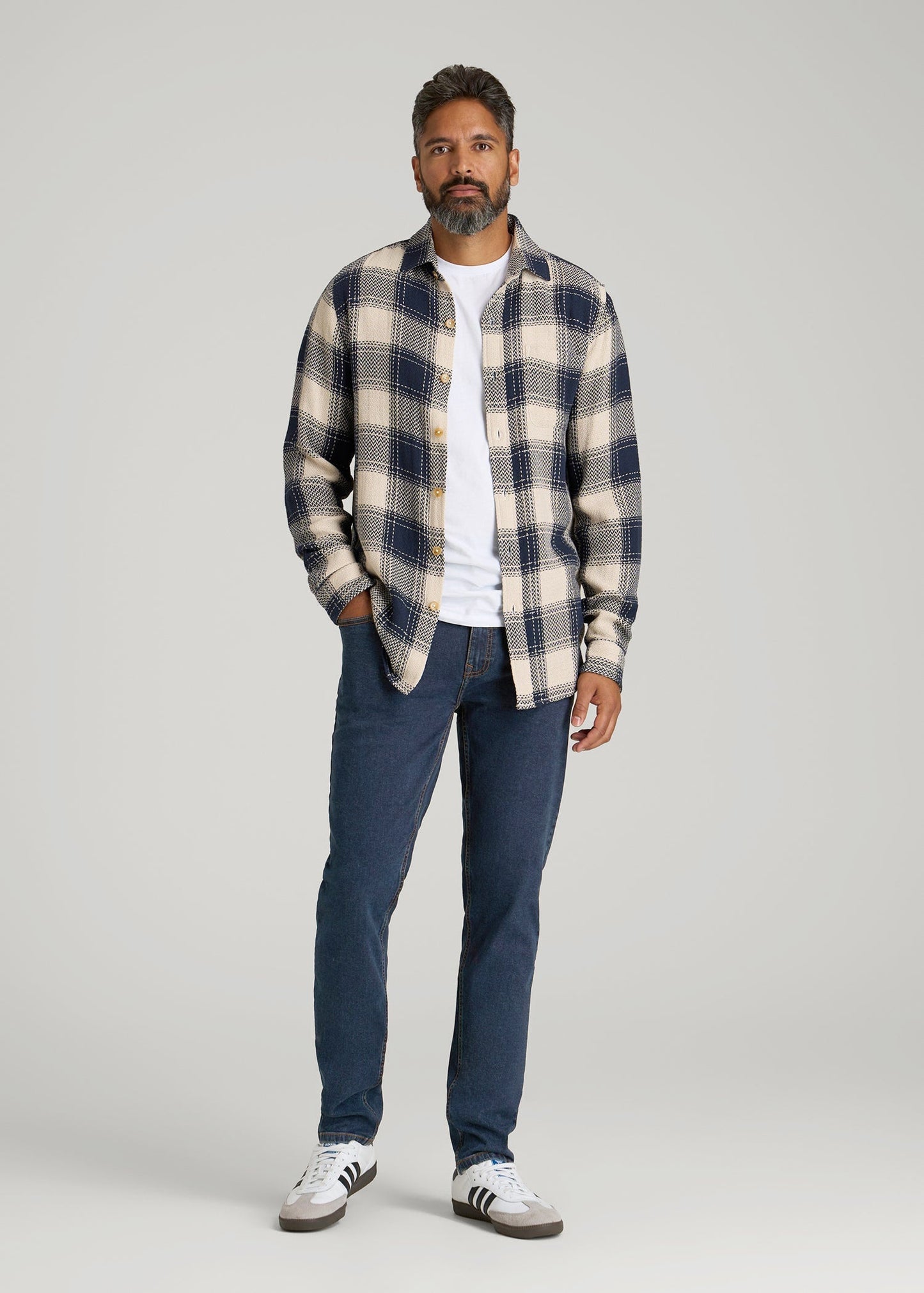 American Tall Men A.T. Basics Men's Dylan Slim Fit Jeans for Tall Men in Charged Blue