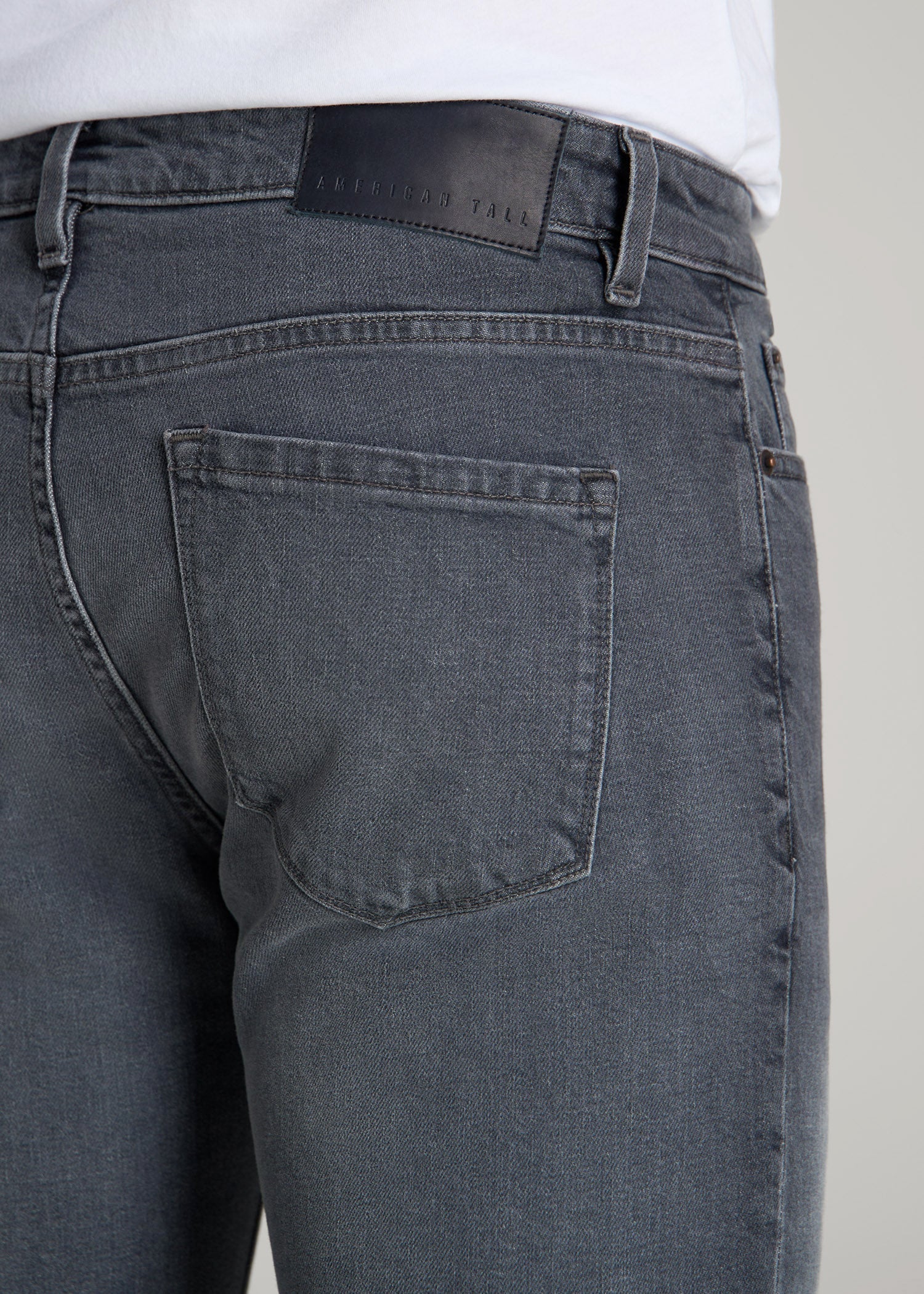 American Tall Men Americana Collection Dylan Slim Fit Jeans For Tall Men in Wolf Grey