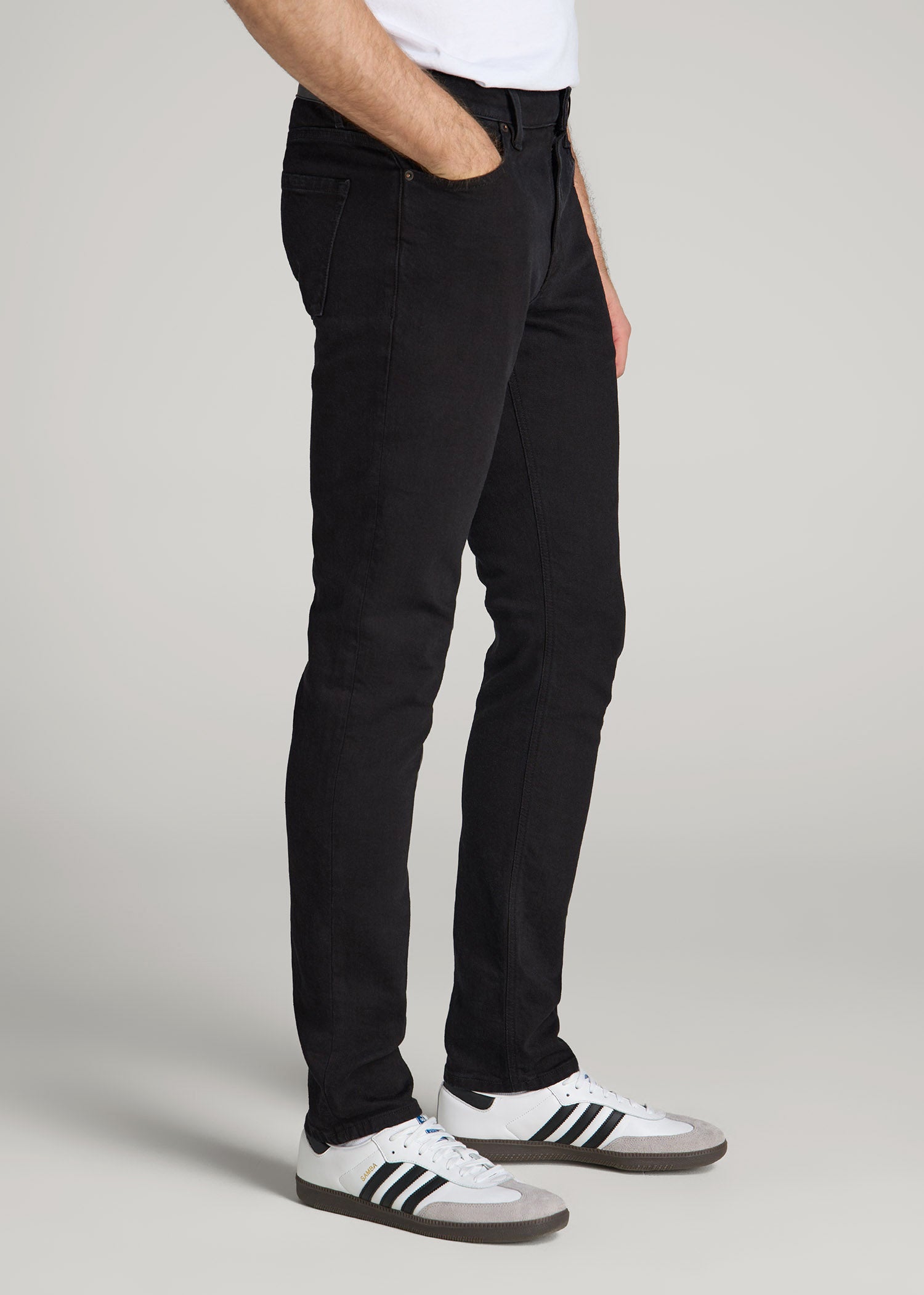 American Tall Men Americana Collection Dylan Slim Fit Jeans For Tall Men in Lark Black