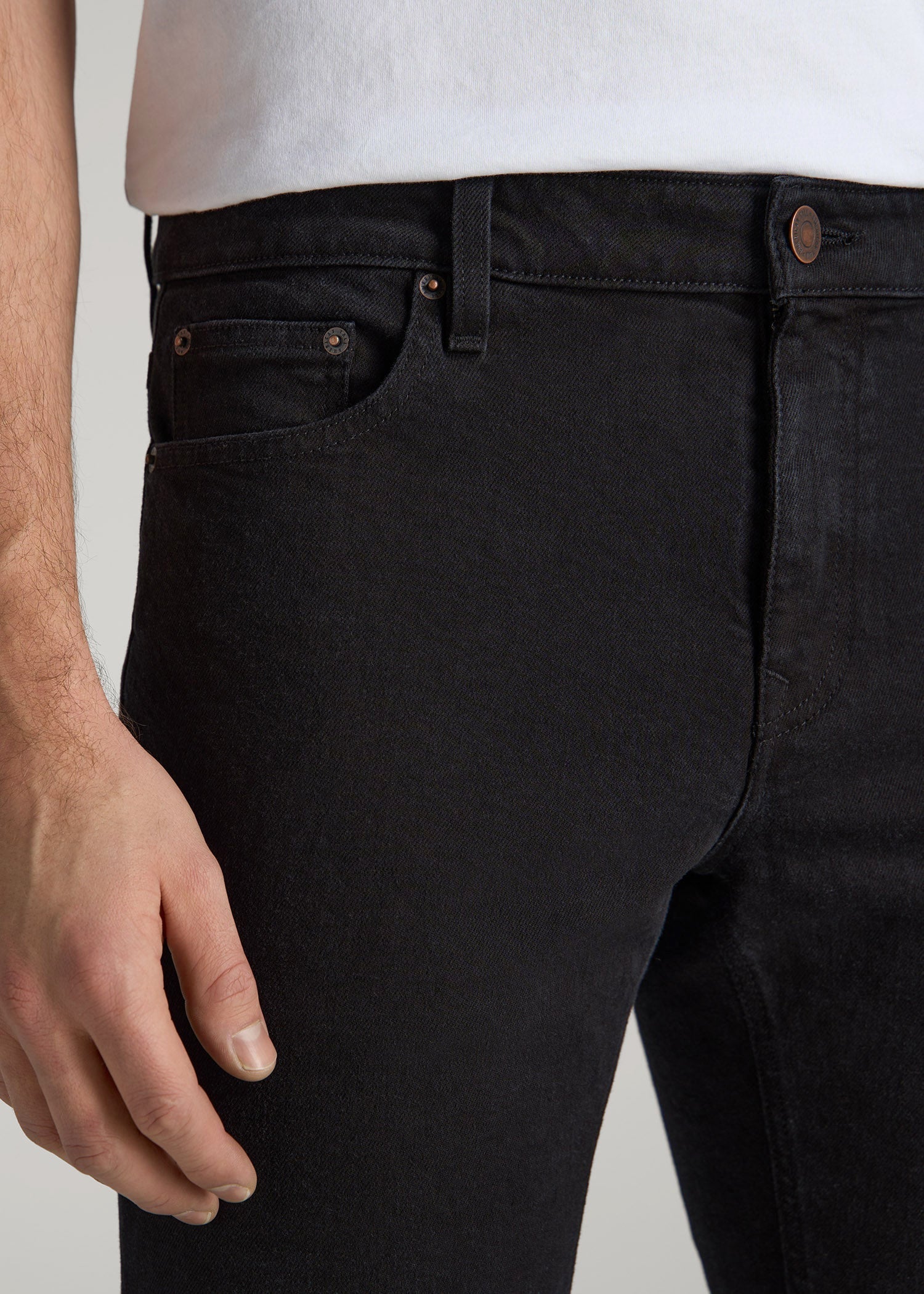 American Tall Men Americana Collection Dylan Slim Fit Jeans For Tall Men in Lark Black