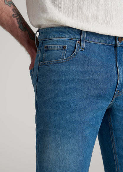 American Tall Men Americana Collection Carman Tapered Fit Jeans For Tall Men in Sail Blue