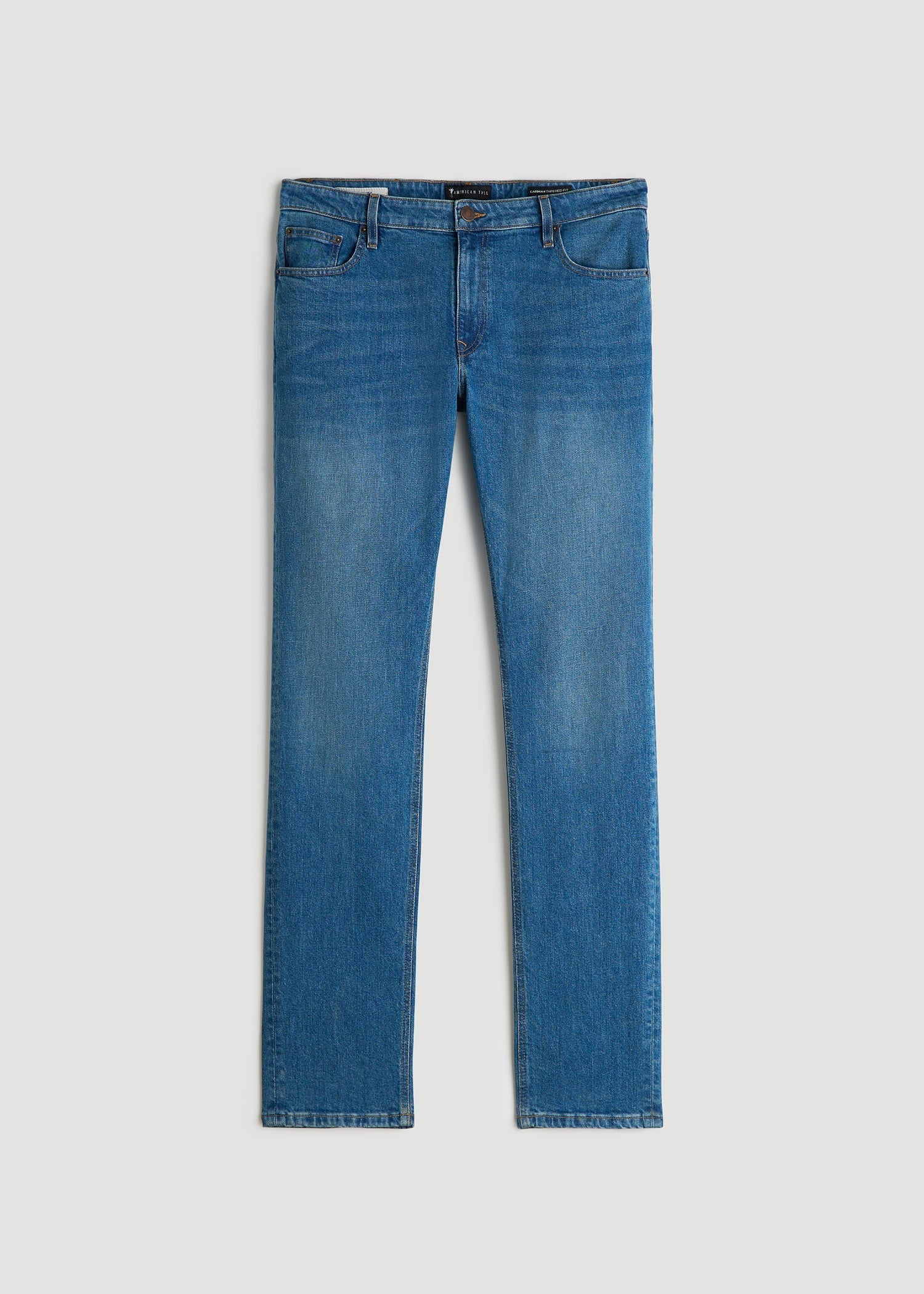American Tall Men Americana Collection Carman Tapered Fit Jeans For Tall Men in Sail Blue
