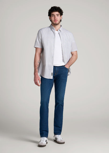 American Tall Men Americana Collection Carman Tapered Fit Jeans For Tall Men in Crown Blue