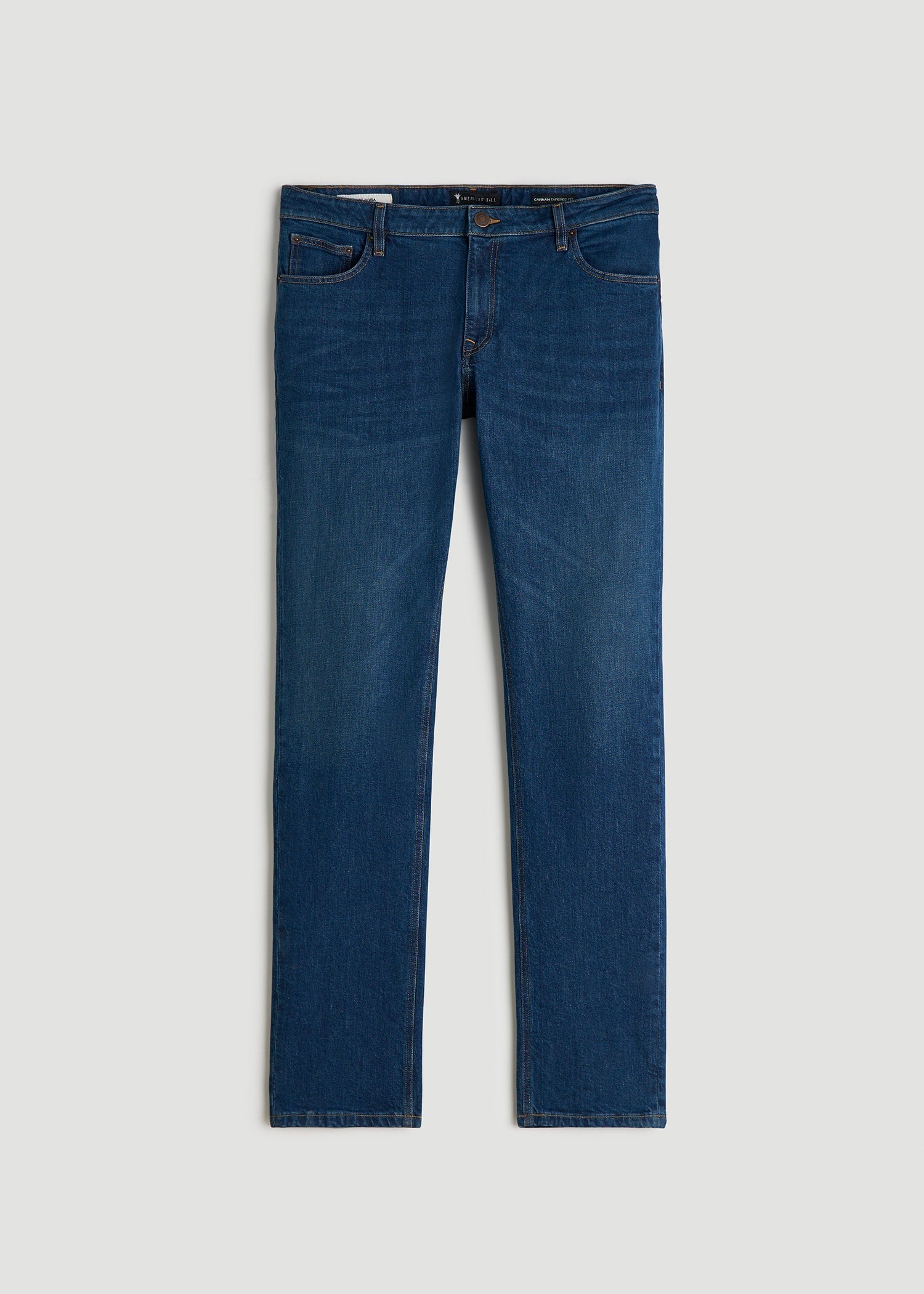American Tall Men Americana Collection Carman Tapered Fit Jeans For Tall Men in Crown Blue