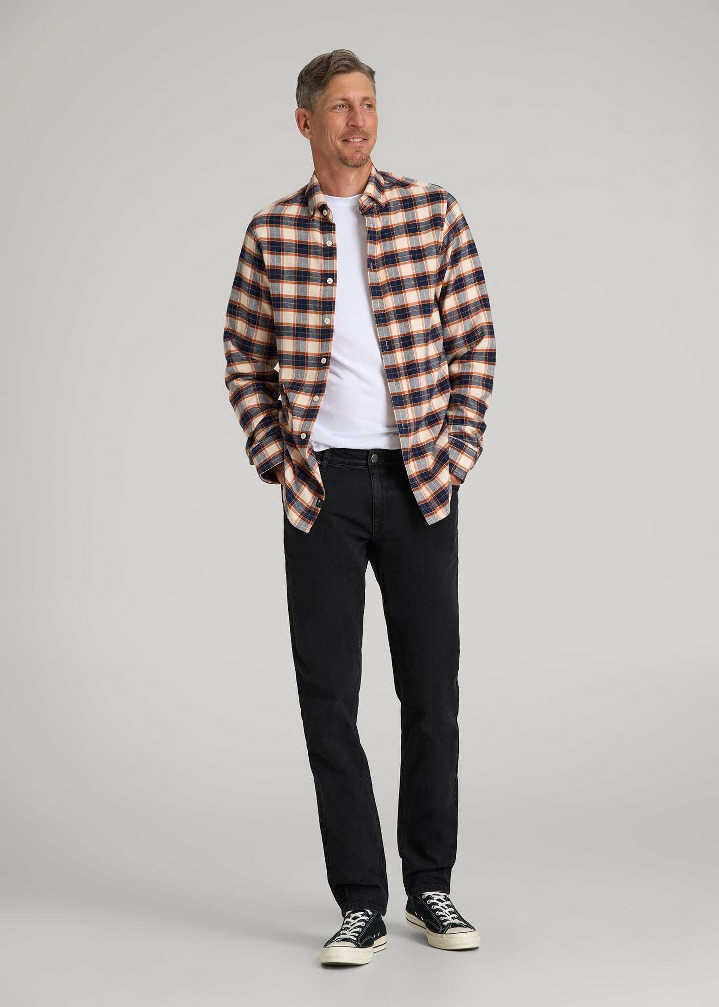 American Tall Men Carman TAPERED Jeans for Tall Men in Onyx Black Wash