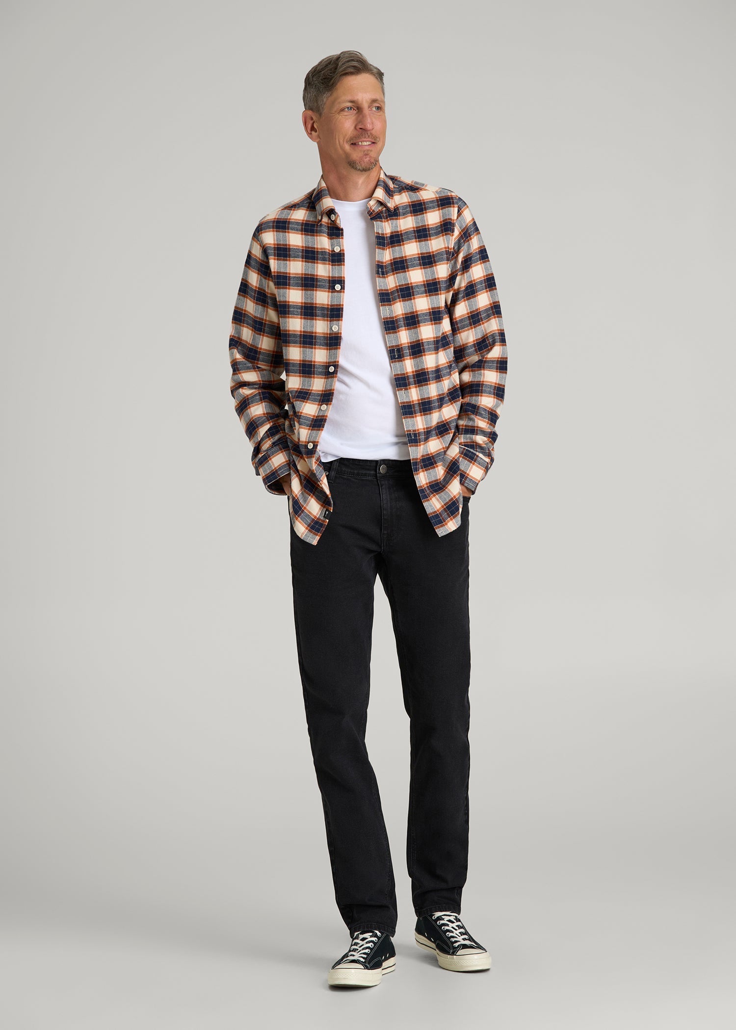 American Tall Men Carman TAPERED Jeans for Tall Men in Onyx Black Wash