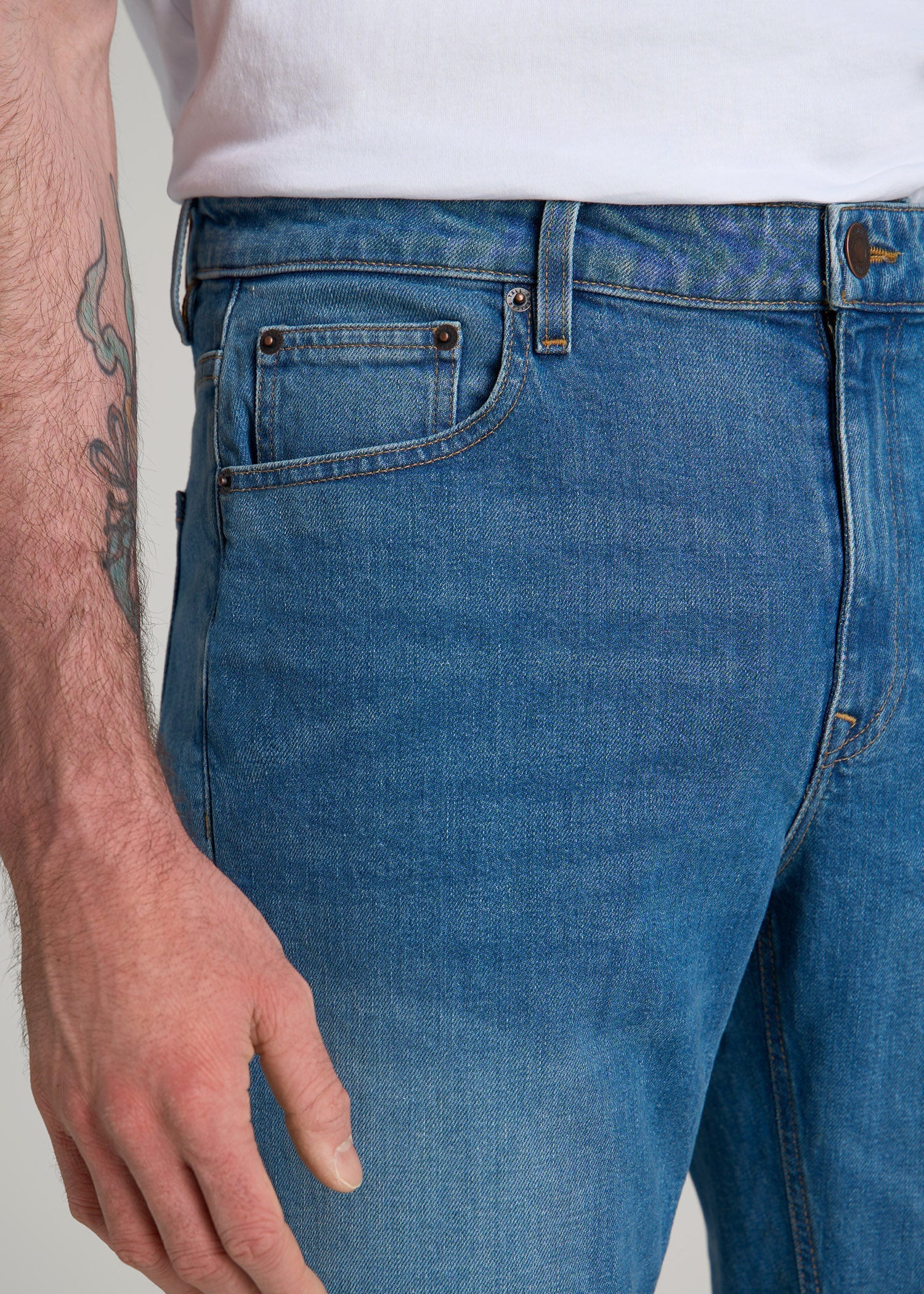 American Tall Men Americana Collection J1 Straight Fit Jeans For Tall Men in Sail Blue