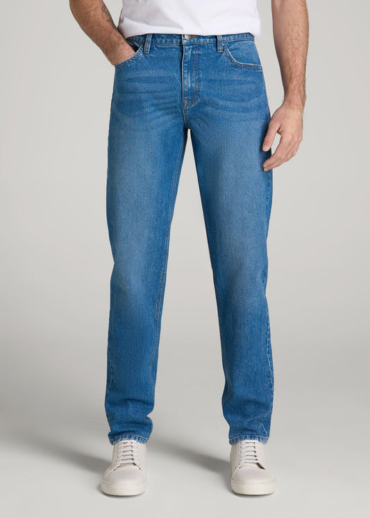 American Tall Men Milo RELAXED TAPERED FIT Jeans for Tall Men in Classic Mid Blue