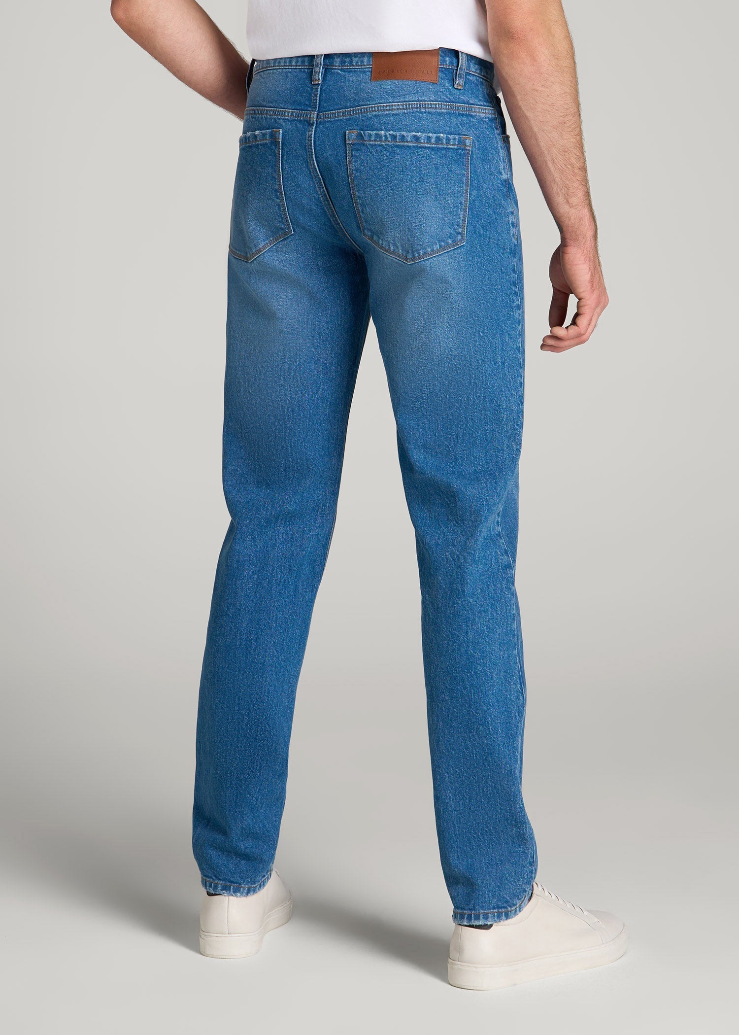 American Tall Men Milo RELAXED TAPERED FIT Jeans for Tall Men in Classic Mid Blue