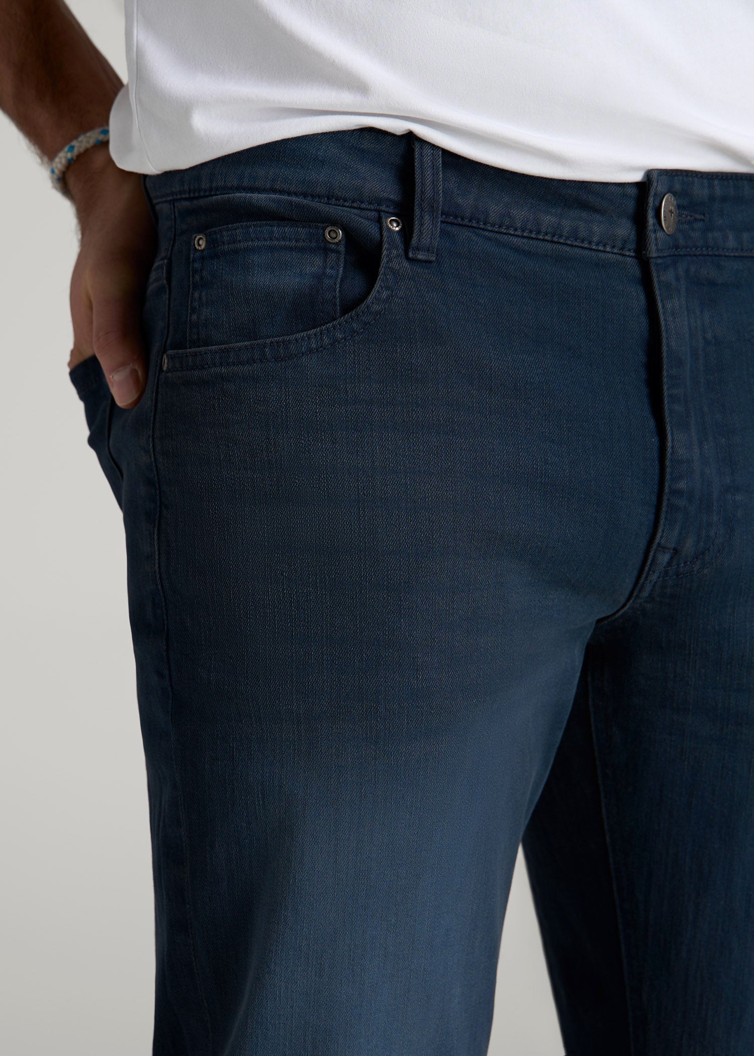 American Tall Men Carman TAPERED Jeans for Tall Men in Faded Blue Black