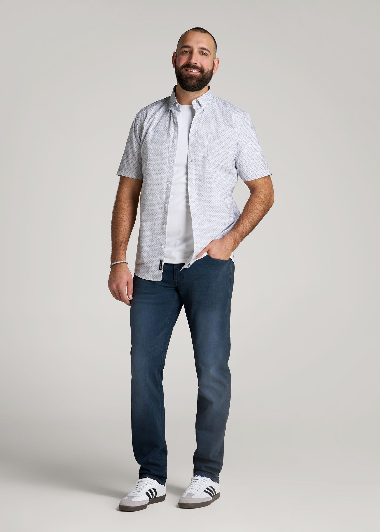 American Tall Men Carman TAPERED Jeans for Tall Men in Faded Blue Black