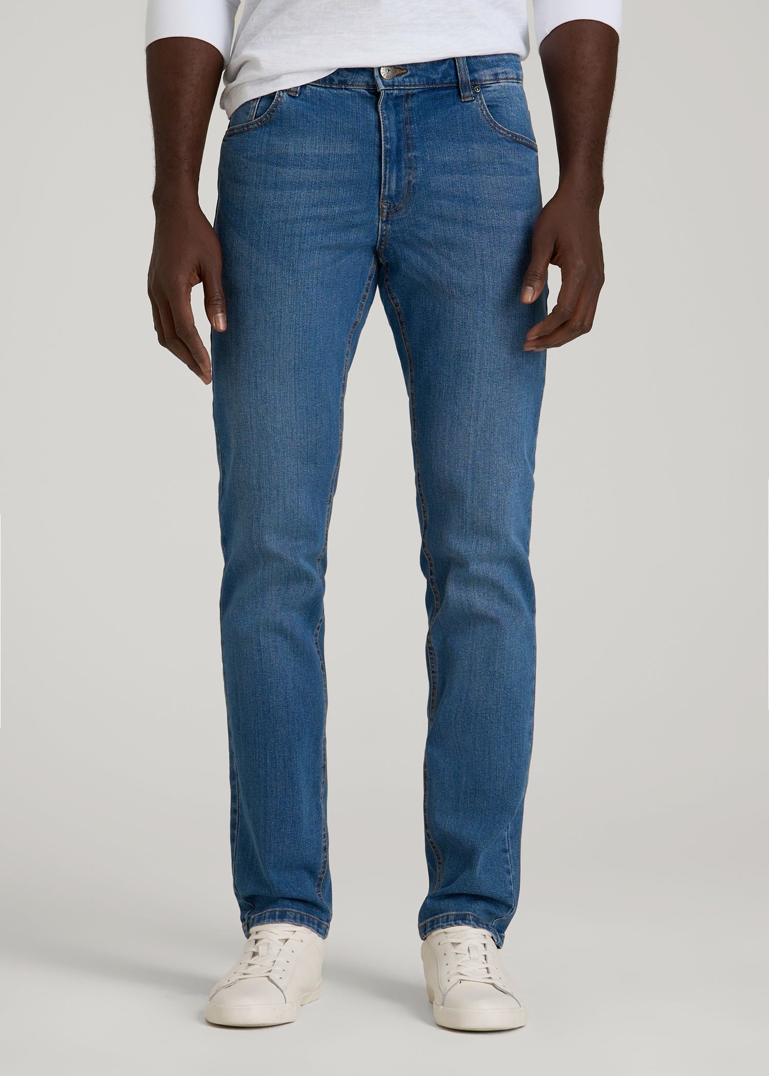 American Tall Men Carman TAPERED Jeans for Tall Men in Classic Mid Blue