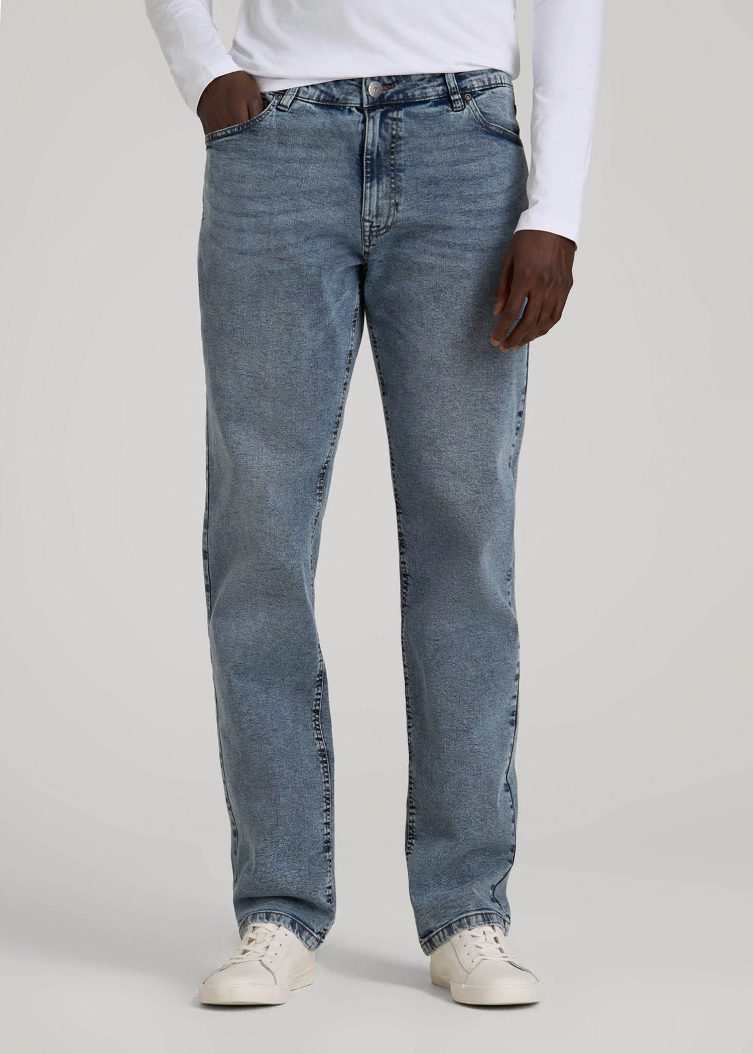 American Tall Men Mason Relaxed Fit Jeans for Tall Men in Vintage Faded Blue