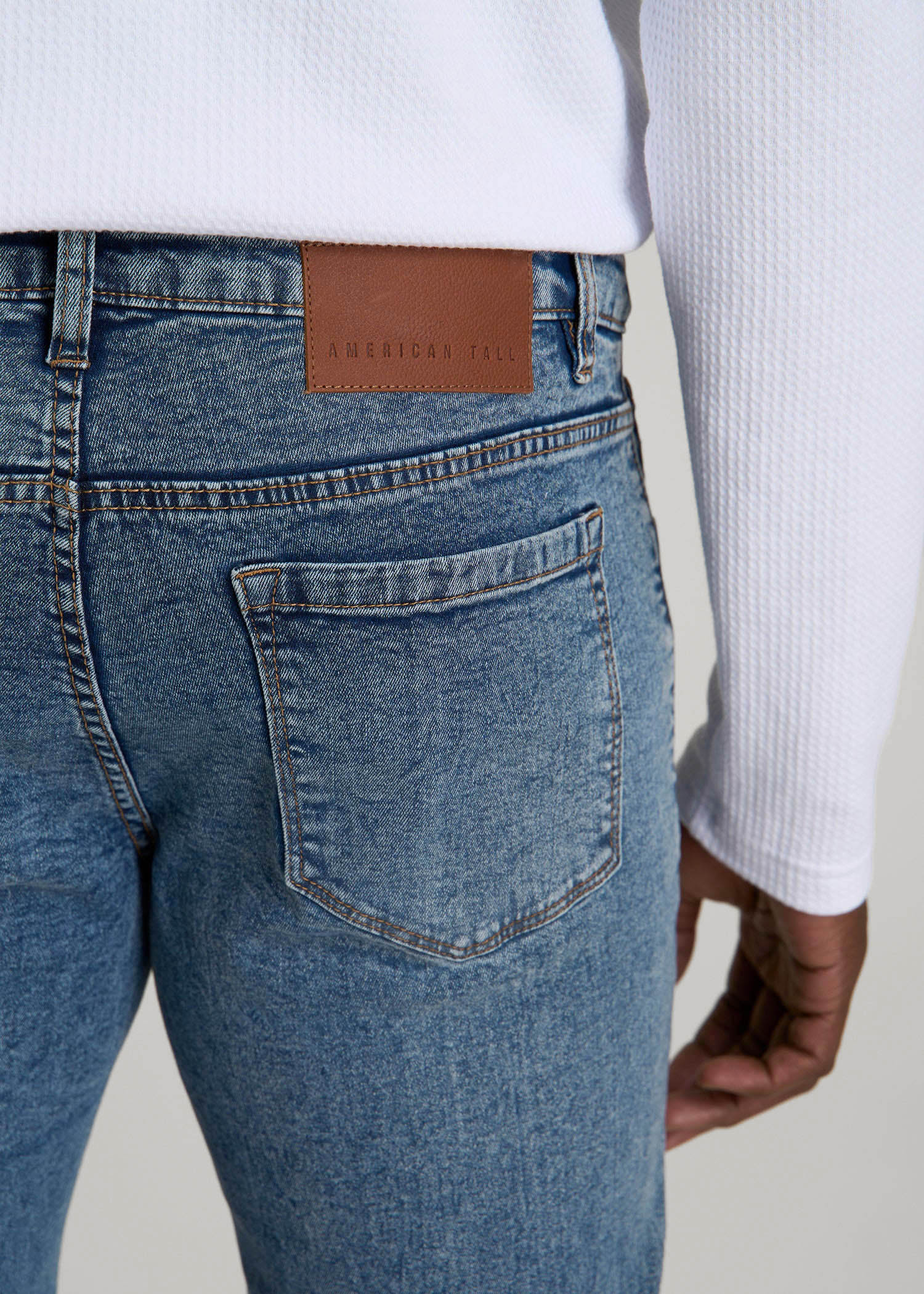 American Tall Men Carman TAPERED Jeans for Tall Men in Vintage Faded Blue
