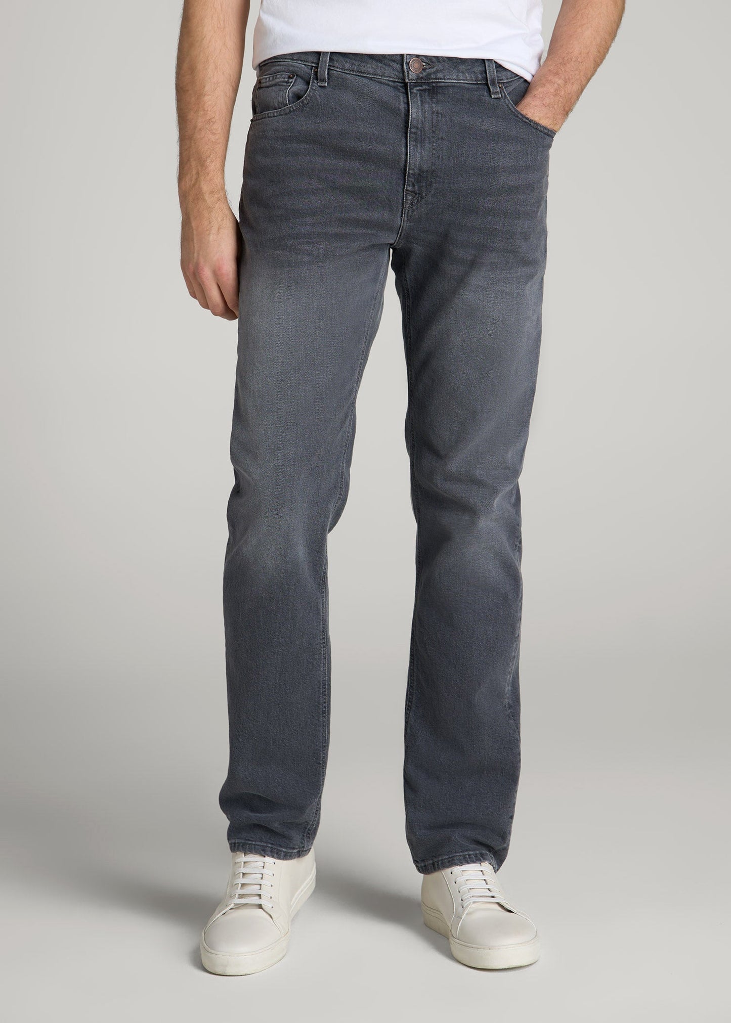 American Tall Men Americana Collection J1 Straight Fit Jeans For Tall Men in Wolf Grey