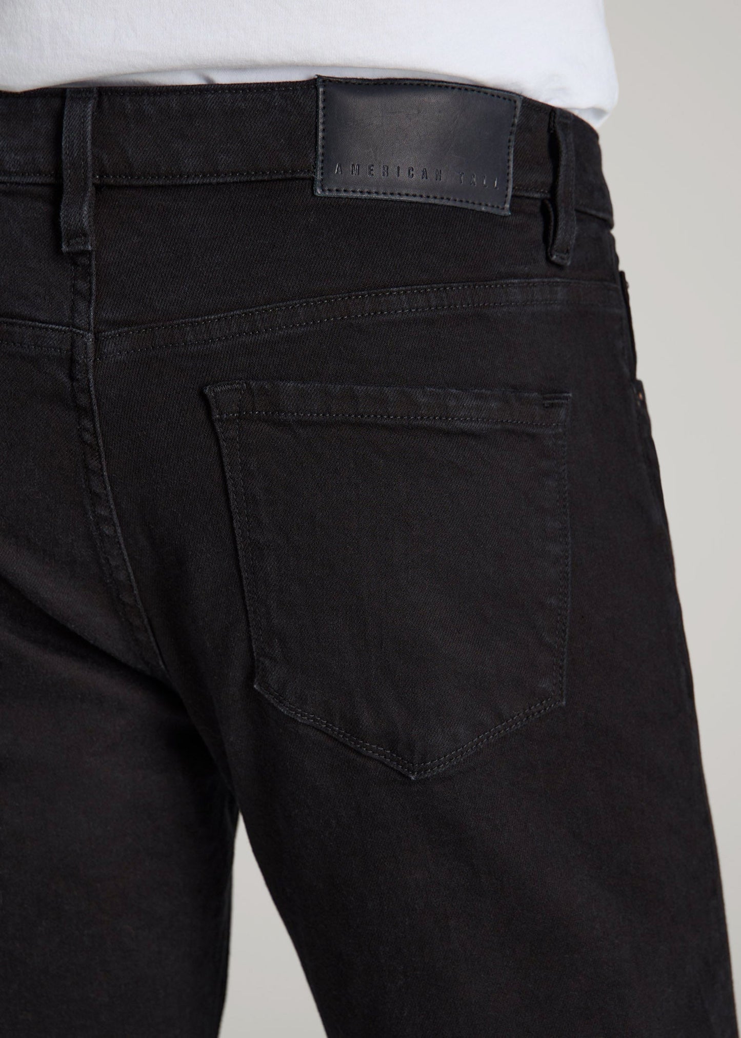 American Tall Men Americana Collection Carman Tapered Fit Jeans For Tall Men in Lark Black