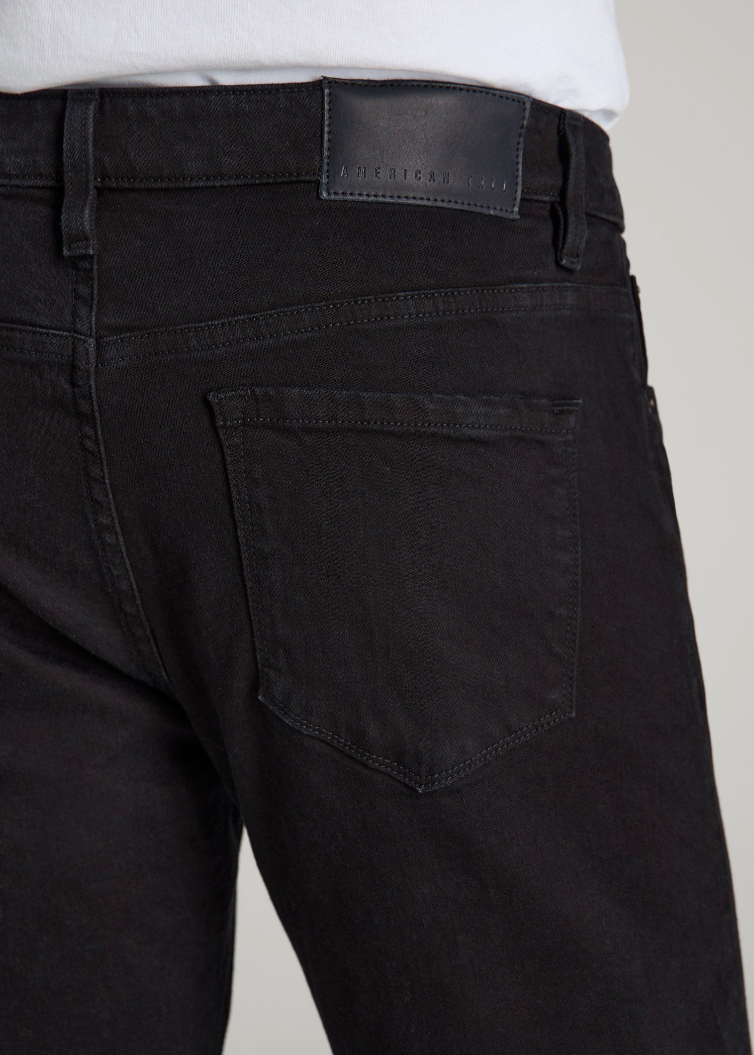 American Tall Men Americana Collection Carman Tapered Fit Jeans For Tall Men in Lark Black