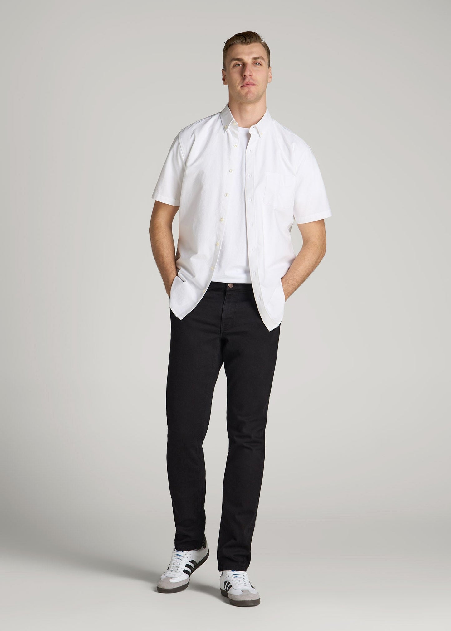 American Tall Men Americana Collection Carman Tapered Fit Jeans For Tall Men in Lark Black