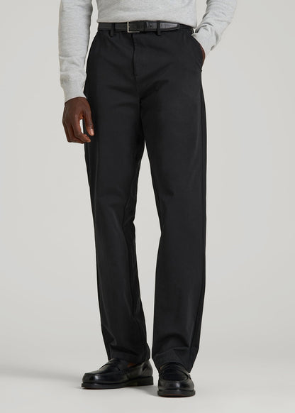 American Tall Men 4 Way Stretch Commuter RELAXED Chino Pants for Tall Men in Black