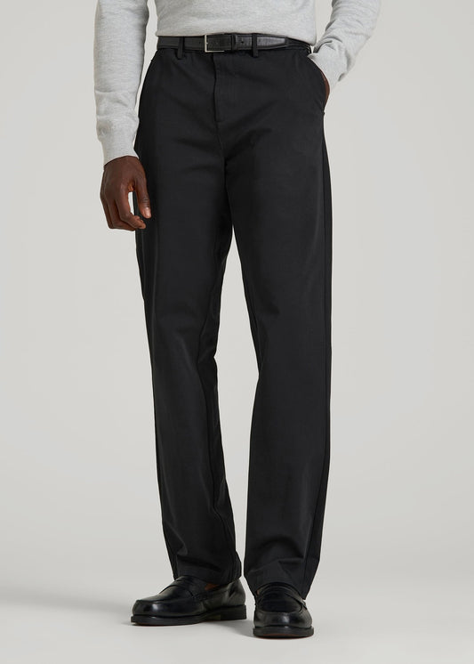American Tall Men 4 Way Stretch Commuter RELAXED Chino Pants for Tall Men in Black