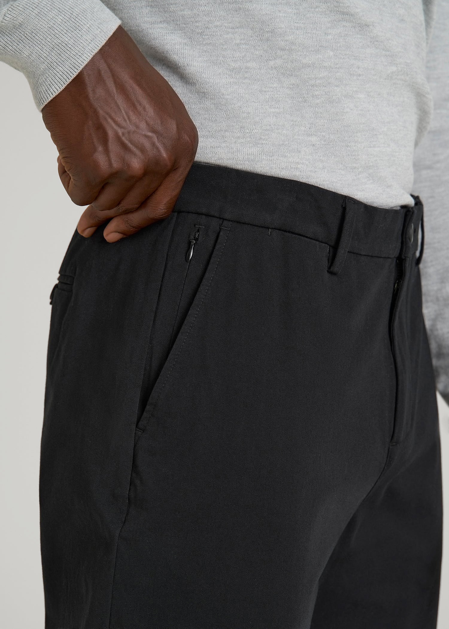 American Tall Men 4 Way Stretch Commuter RELAXED Chino Pants for Tall Men in Black