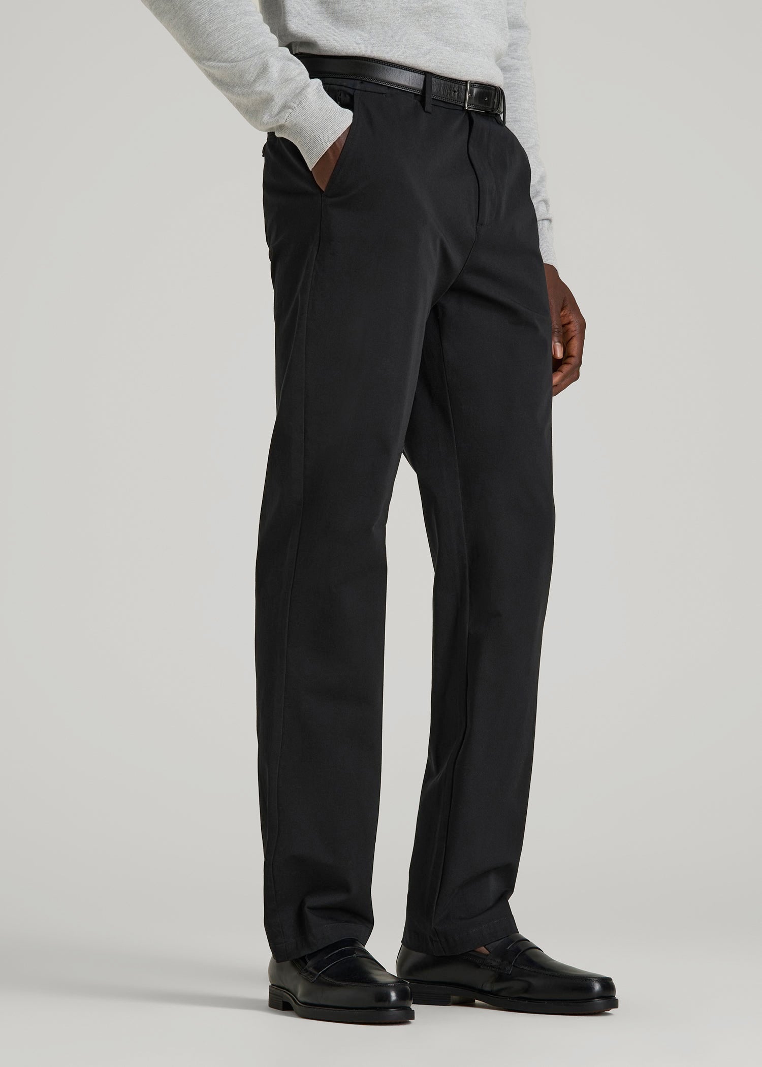 American Tall Men 4 Way Stretch Commuter RELAXED Chino Pants for Tall Men in Black