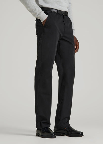 American Tall Men 4 Way Stretch Commuter RELAXED Chino Pants for Tall Men in Black
