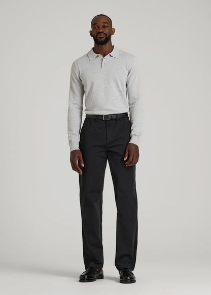 American Tall Men 4 Way Stretch Commuter RELAXED Chino Pants for Tall Men in Black