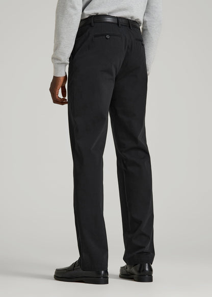 American Tall Men 4 Way Stretch Commuter RELAXED Chino Pants for Tall Men in Black