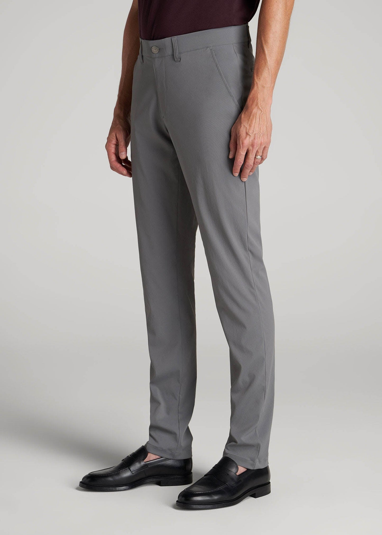 American Tall Men TAPERED FIT Traveler Chino Pants for Tall Men in Charcoal