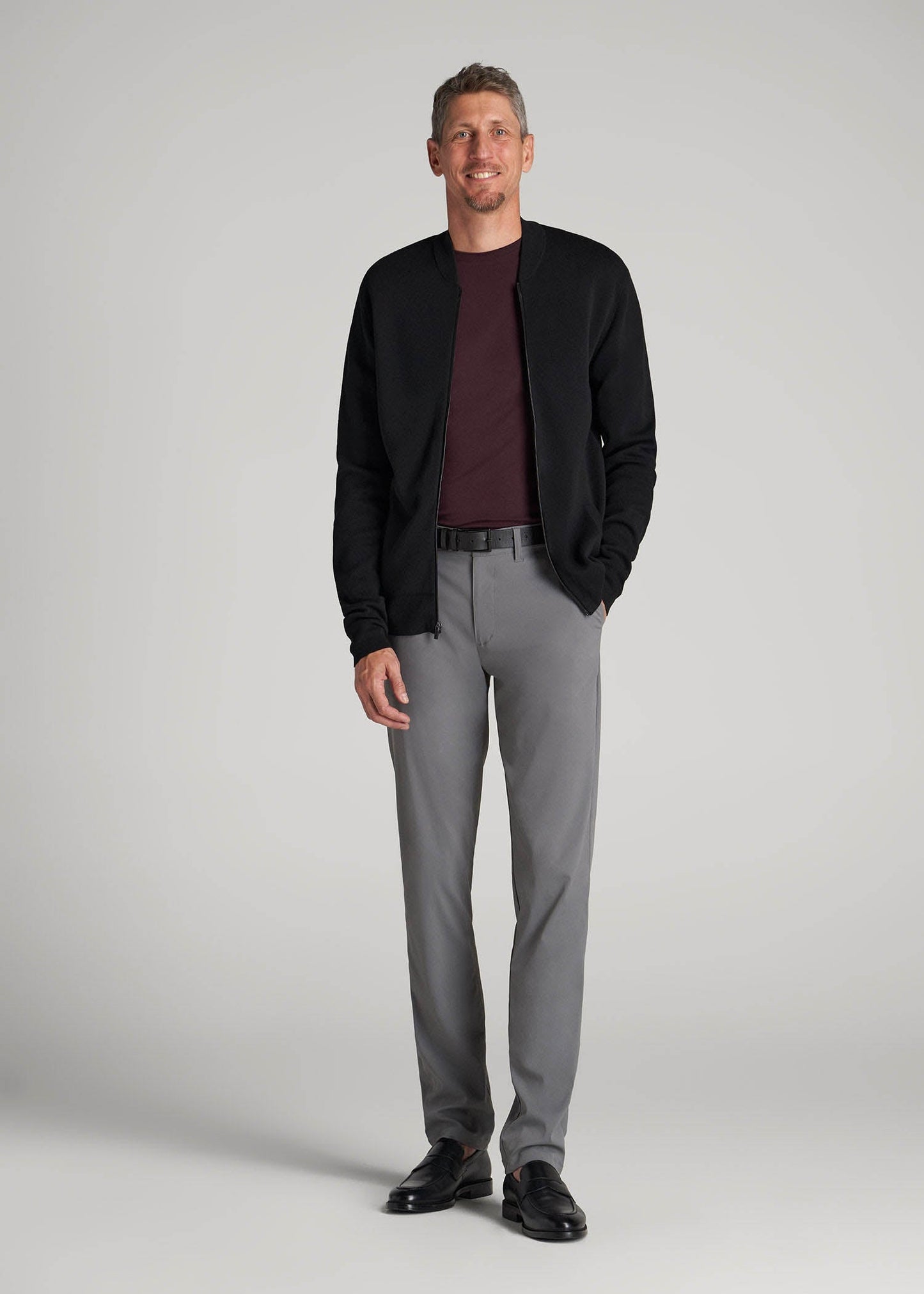 American Tall Men TAPERED FIT Traveler Chino Pants for Tall Men in Charcoal