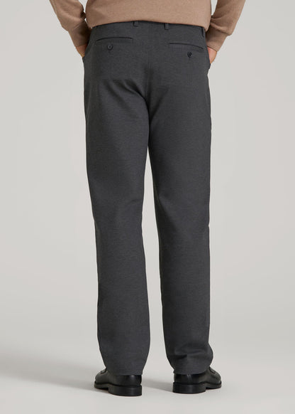 American Tall Men Soft Flex Ponte Pants for Tall Men in Dark Charcoal Heather