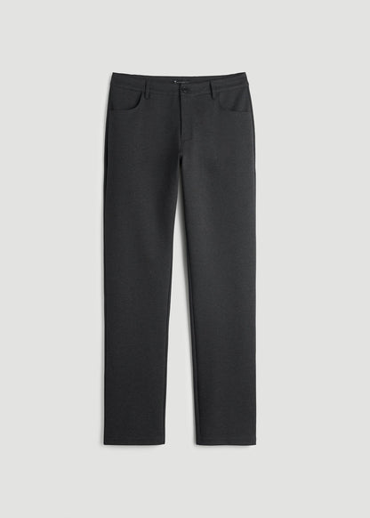 American Tall Men Soft Flex Ponte Pants for Tall Men in Dark Charcoal Heather