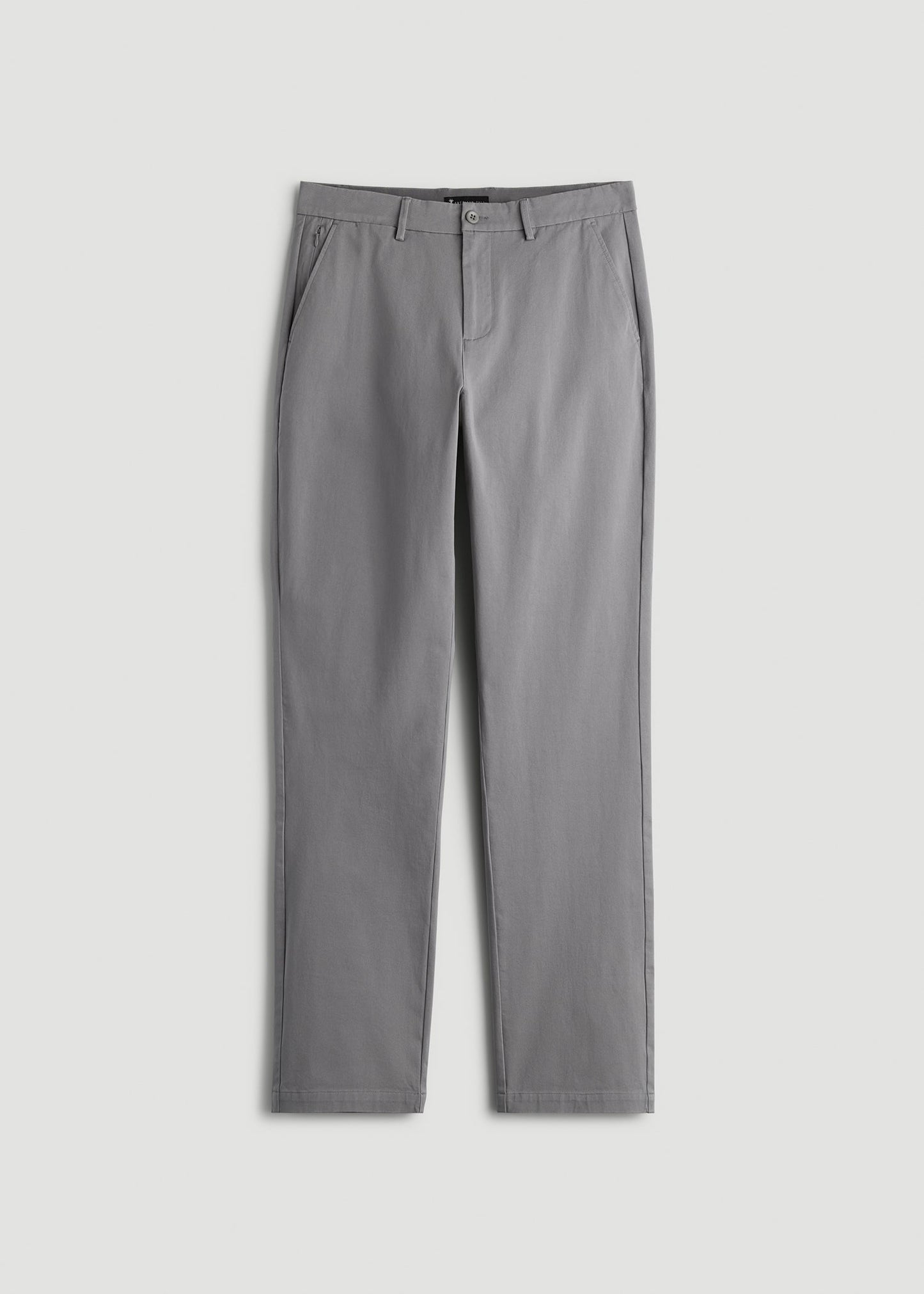 American Tall Men 4-Way Stretch Commuter Straight Chino Pants for Tall Men in Pebble Grey