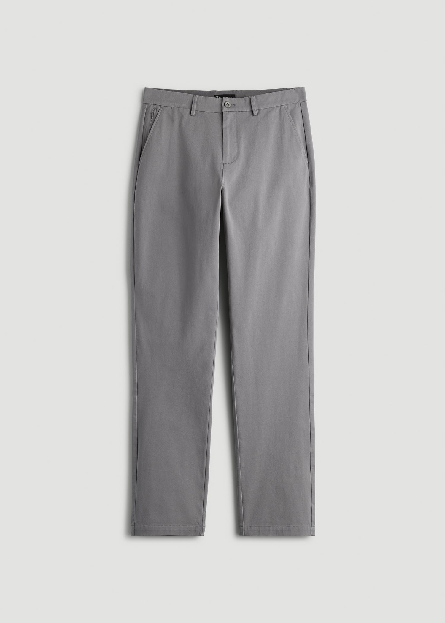 American Tall Men 4-Way Stretch Commuter Straight Chino Pants for Tall Men in Pebble Grey
