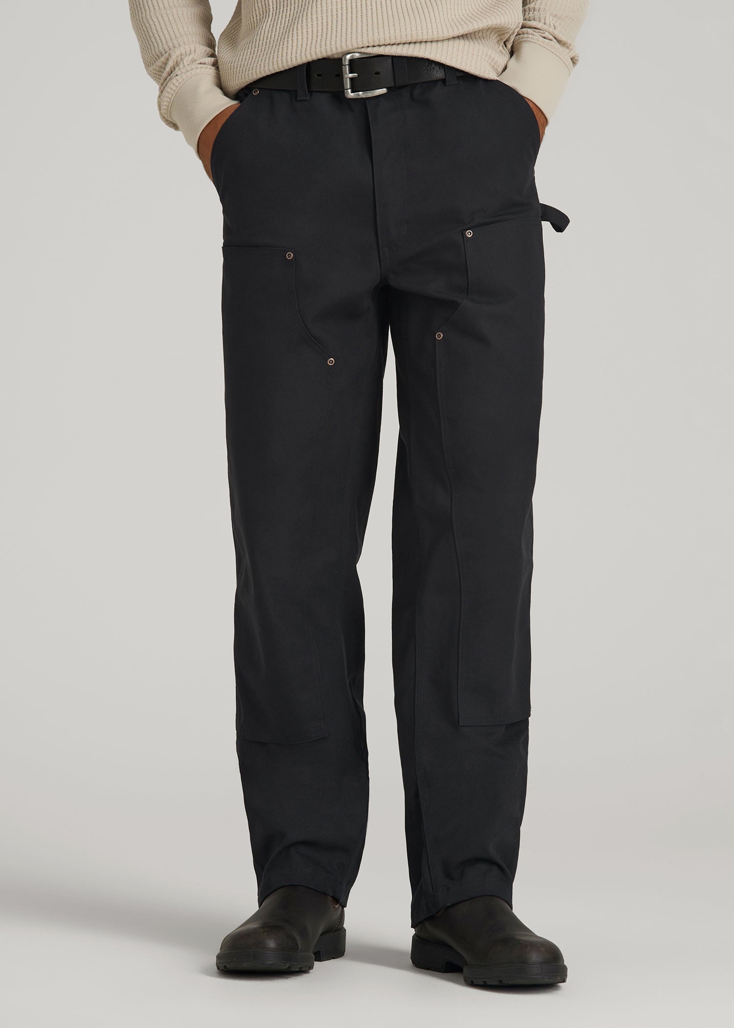 American Tall Men LJ&S Double Front Utility Work Pants for Tall Men in Black