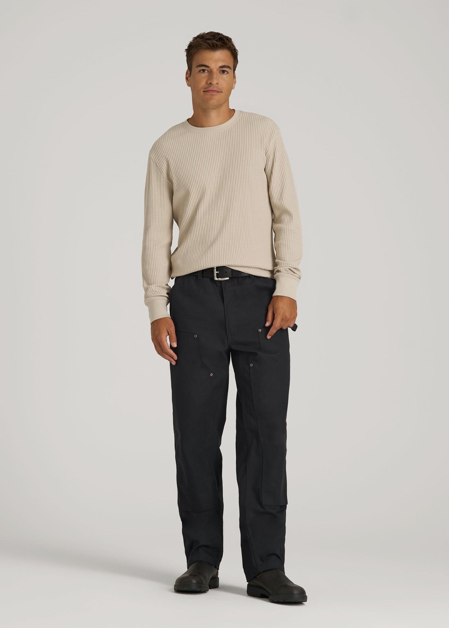 American Tall Men LJ&S Double Front Utility Work Pants for Tall Men in Black